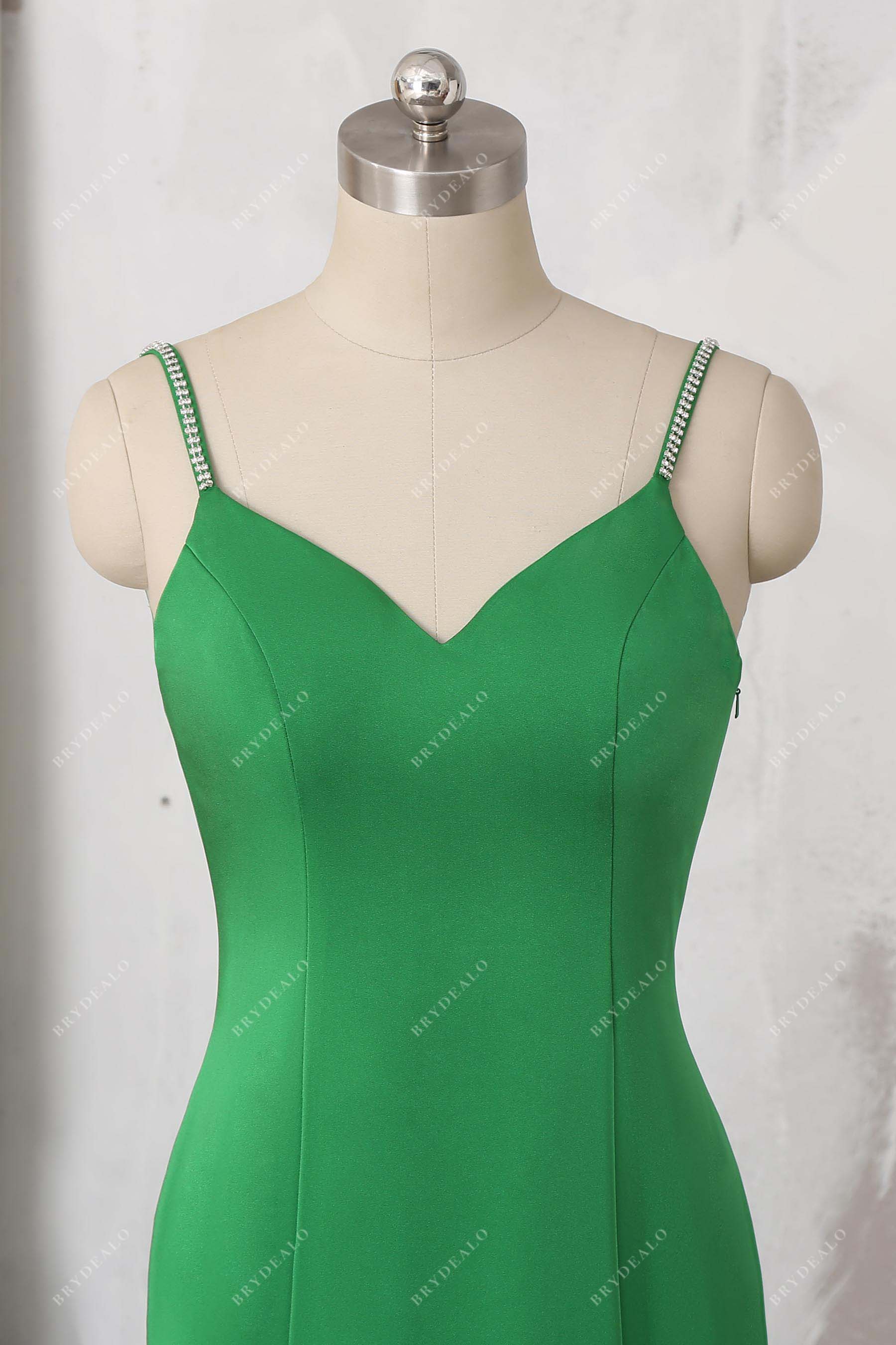 beaded straps sweetheart neck satin dress