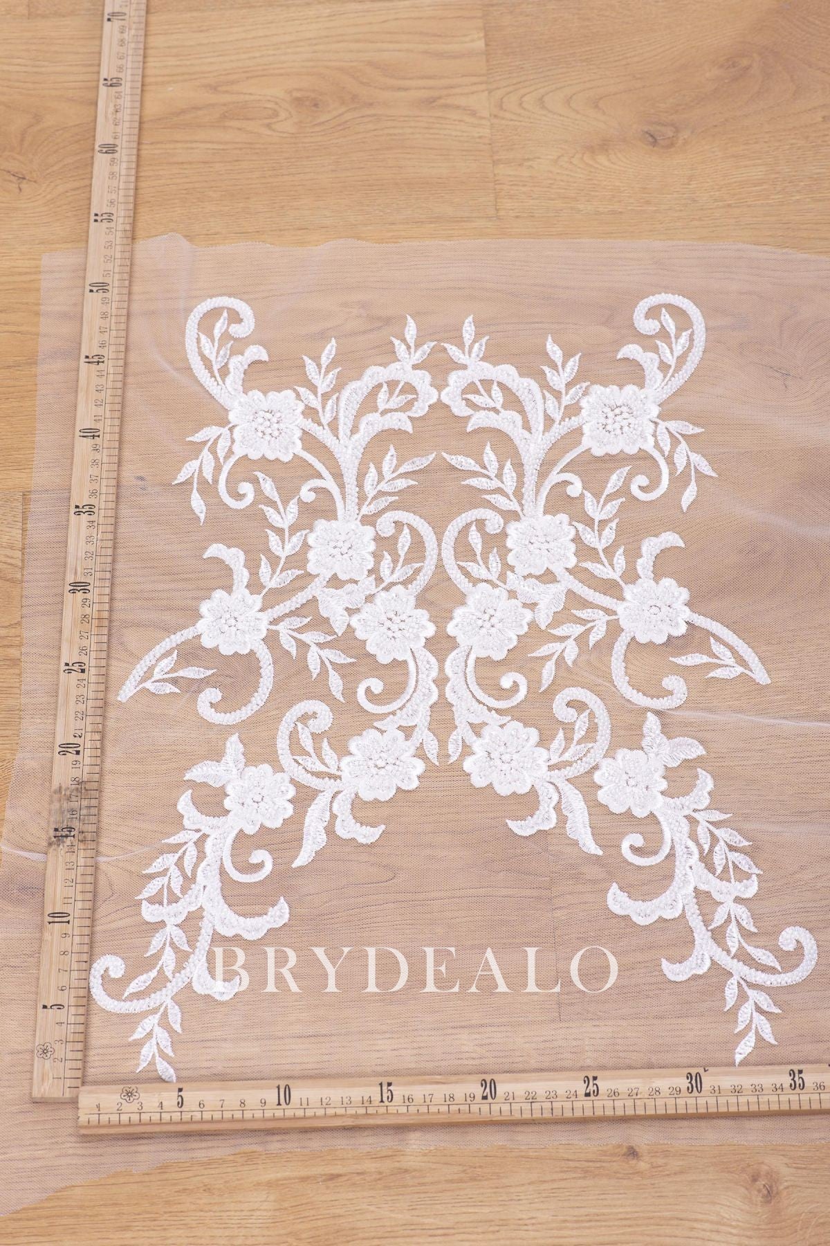 Large Beaded Symmetric Lace Applique