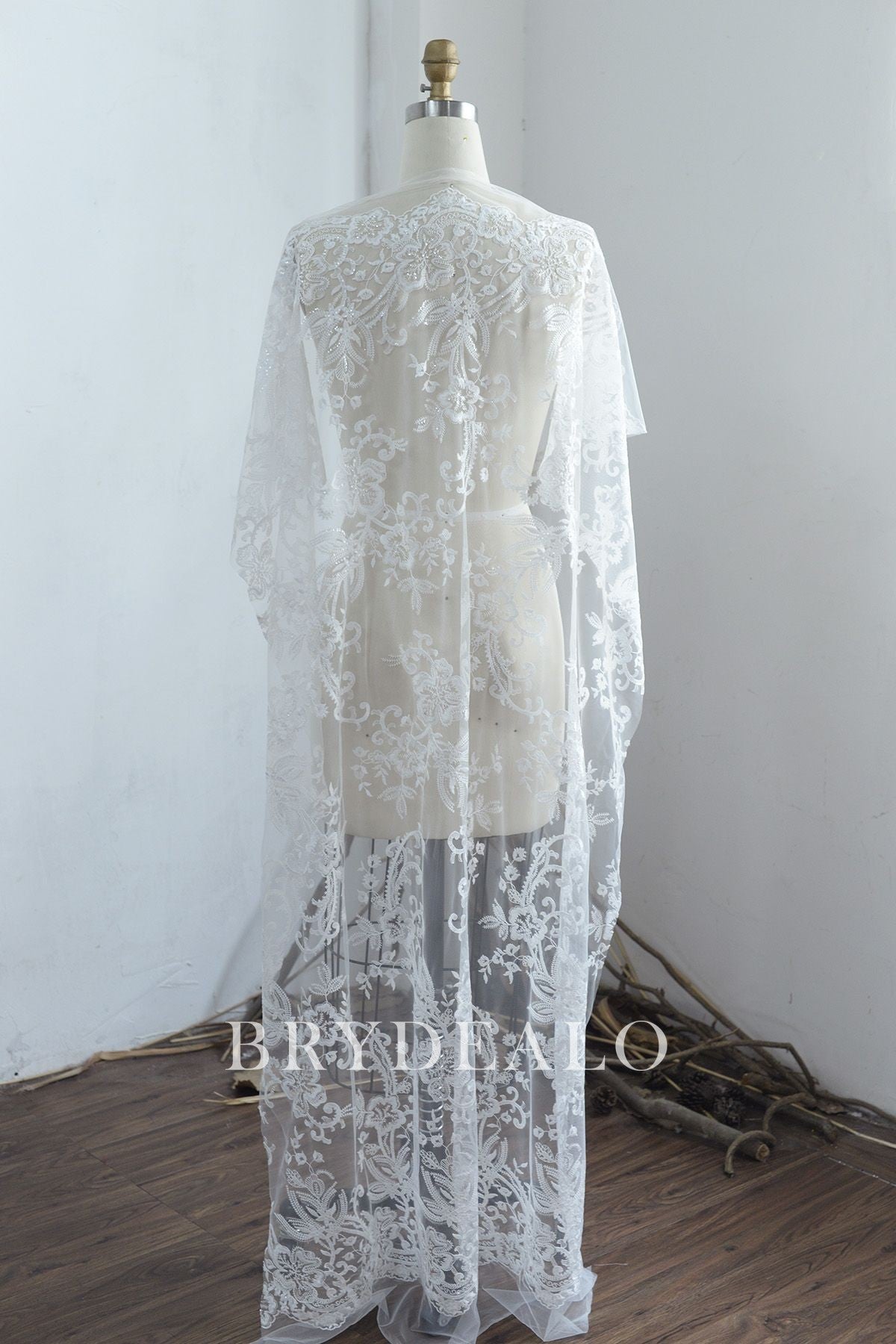 Double Border Lace Fabric with Cording