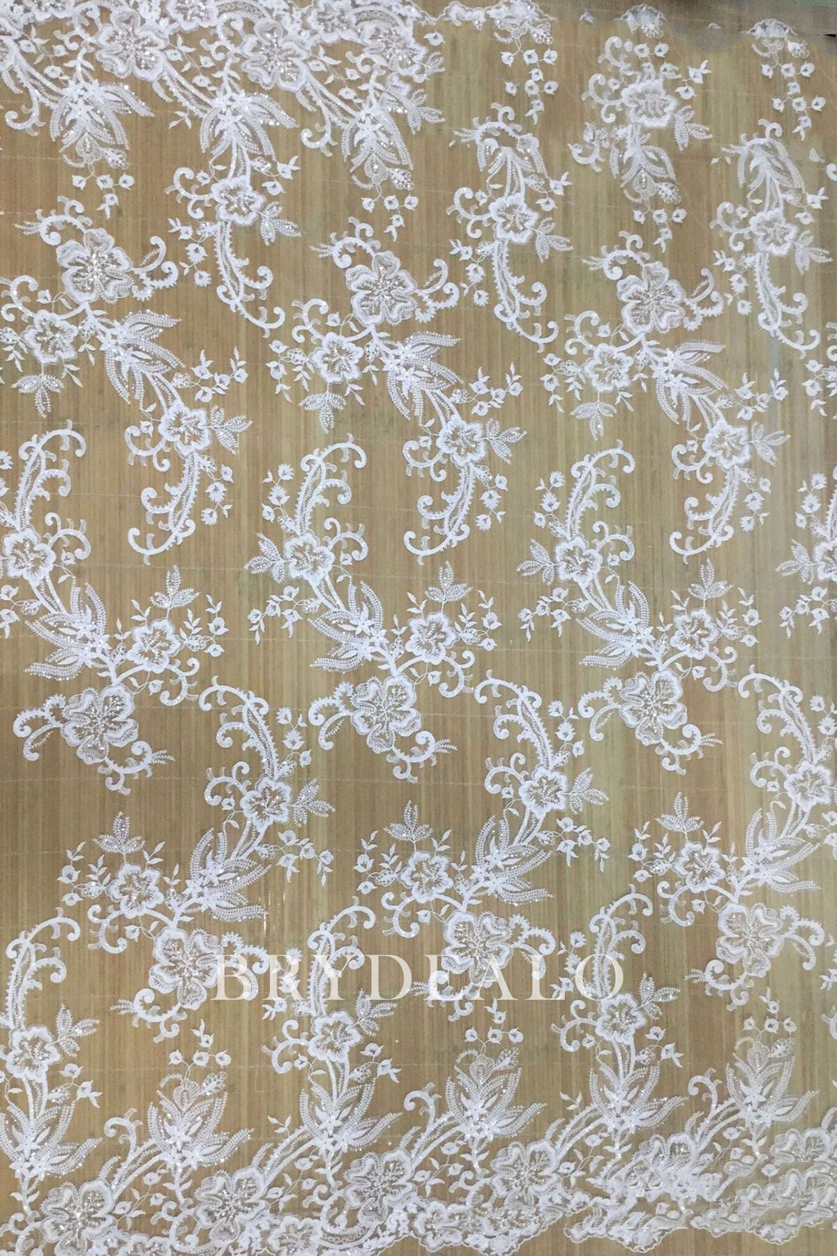 Best Double Border Lace Fabric with Cording