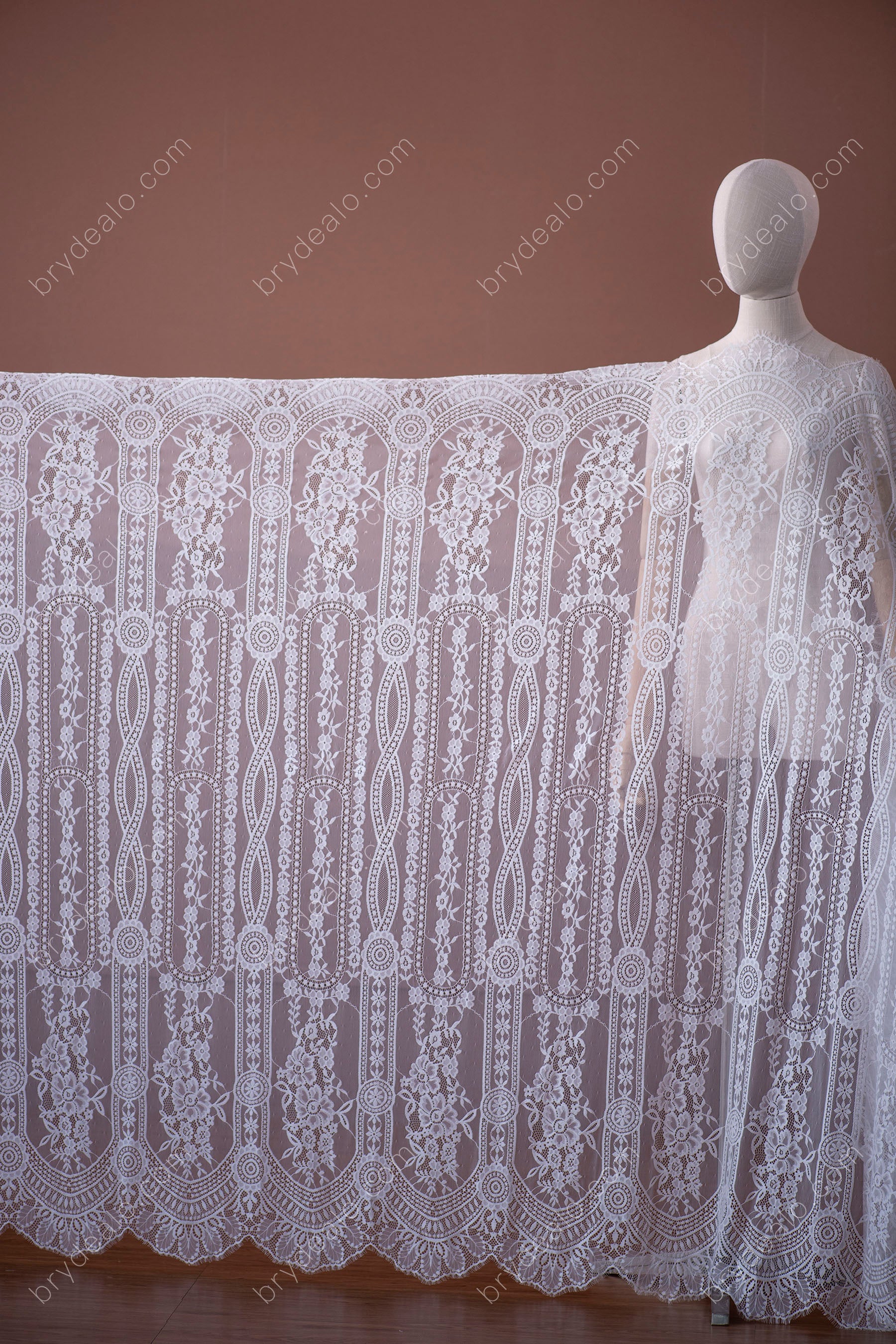 Geometric Scalloped Eyelash Lace Fabric