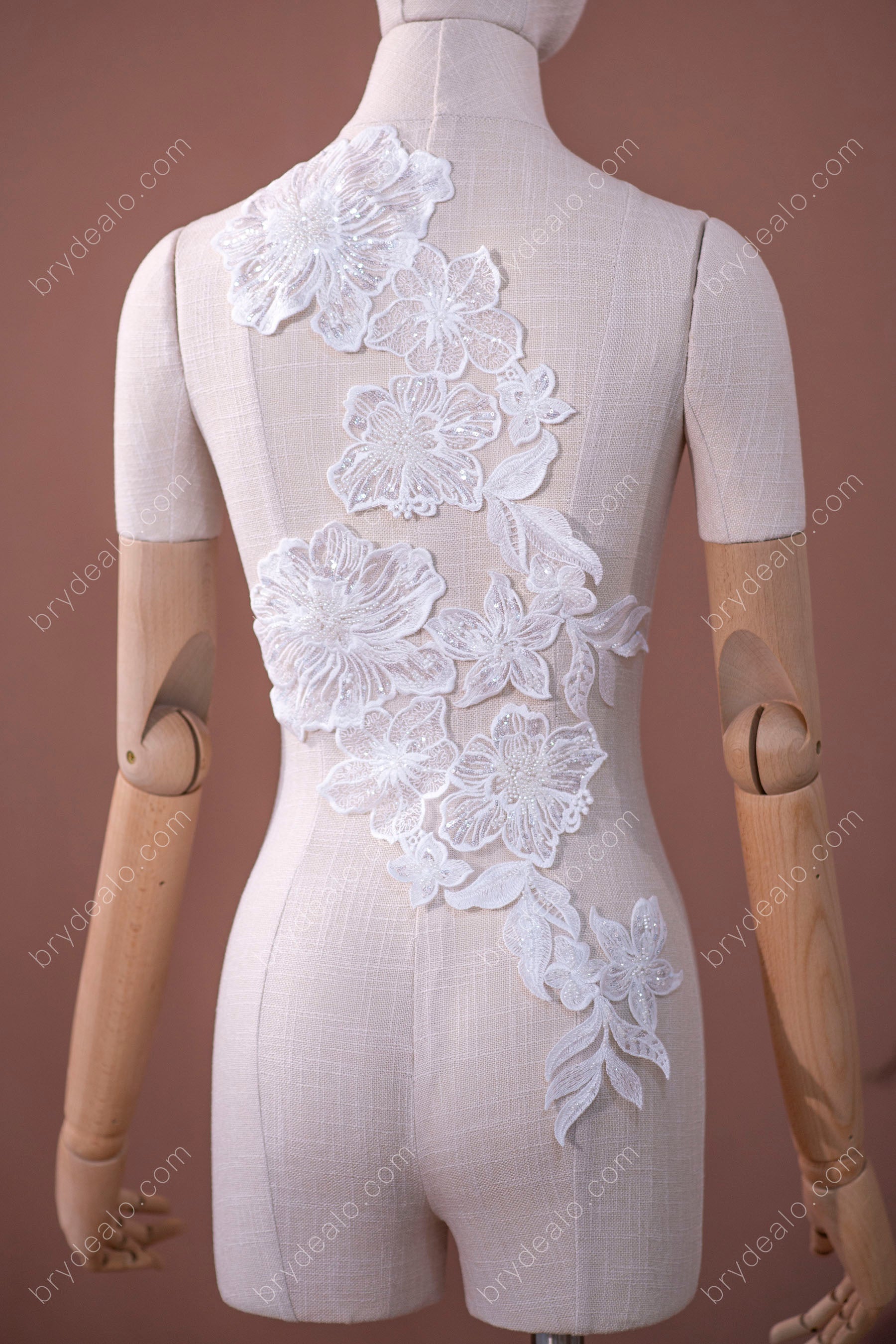 Beautiful Sequin Flower Designer Lace Applique