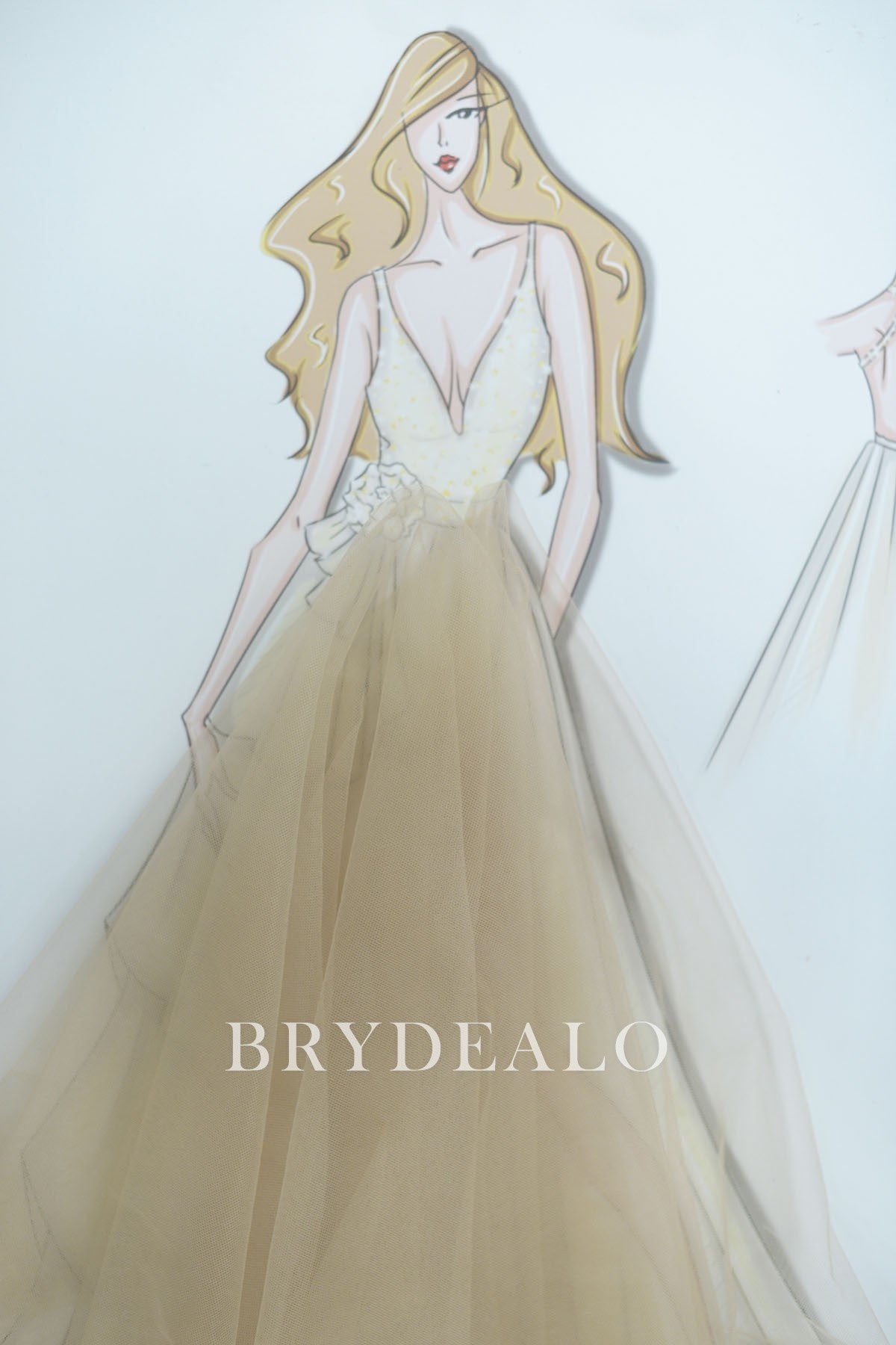 beige nude soft tulle fabric