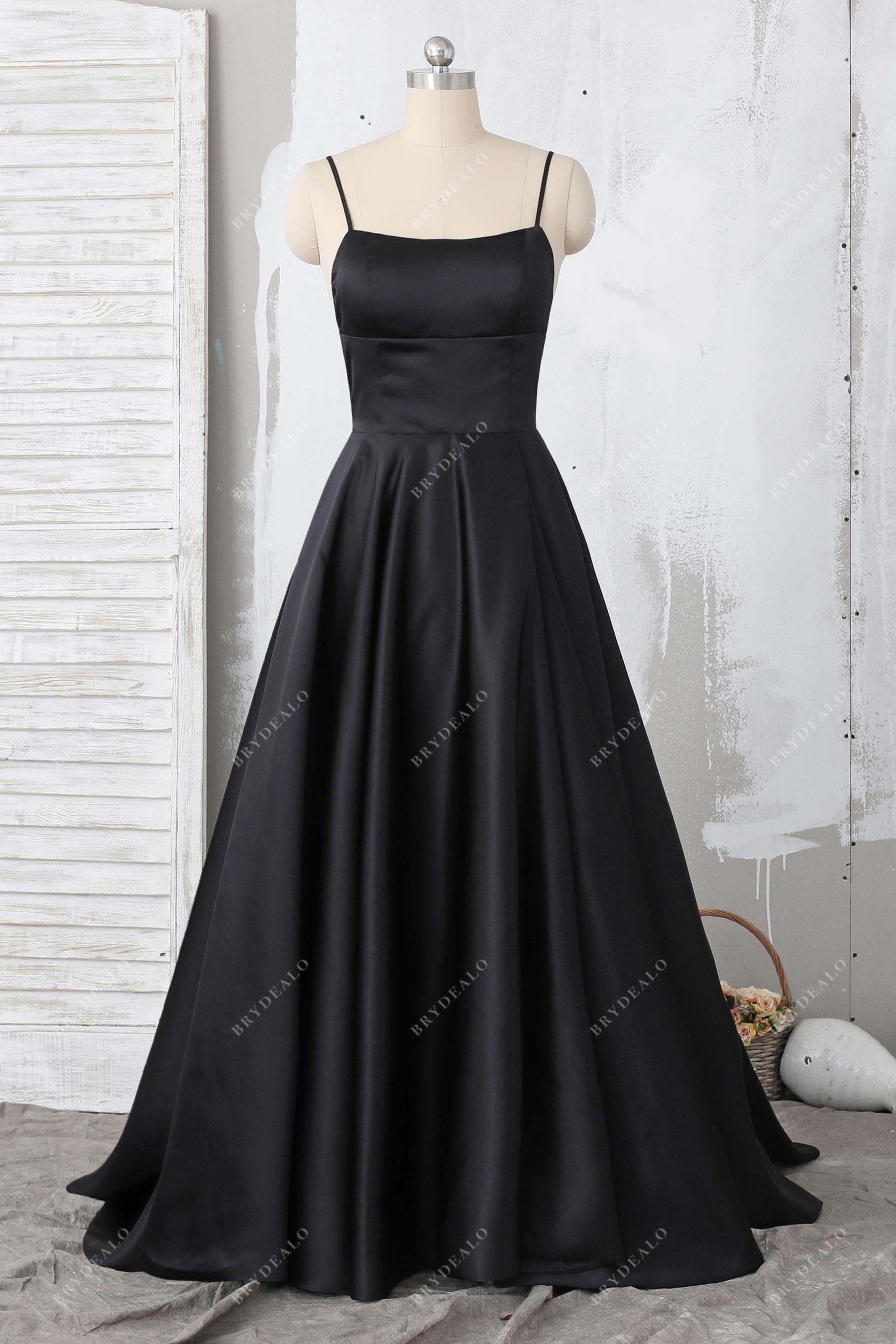 Black Criss Cross Back A-Line Bridesmaid Dress Black Criss Cross Back A-Line Bridesmaid Dress
