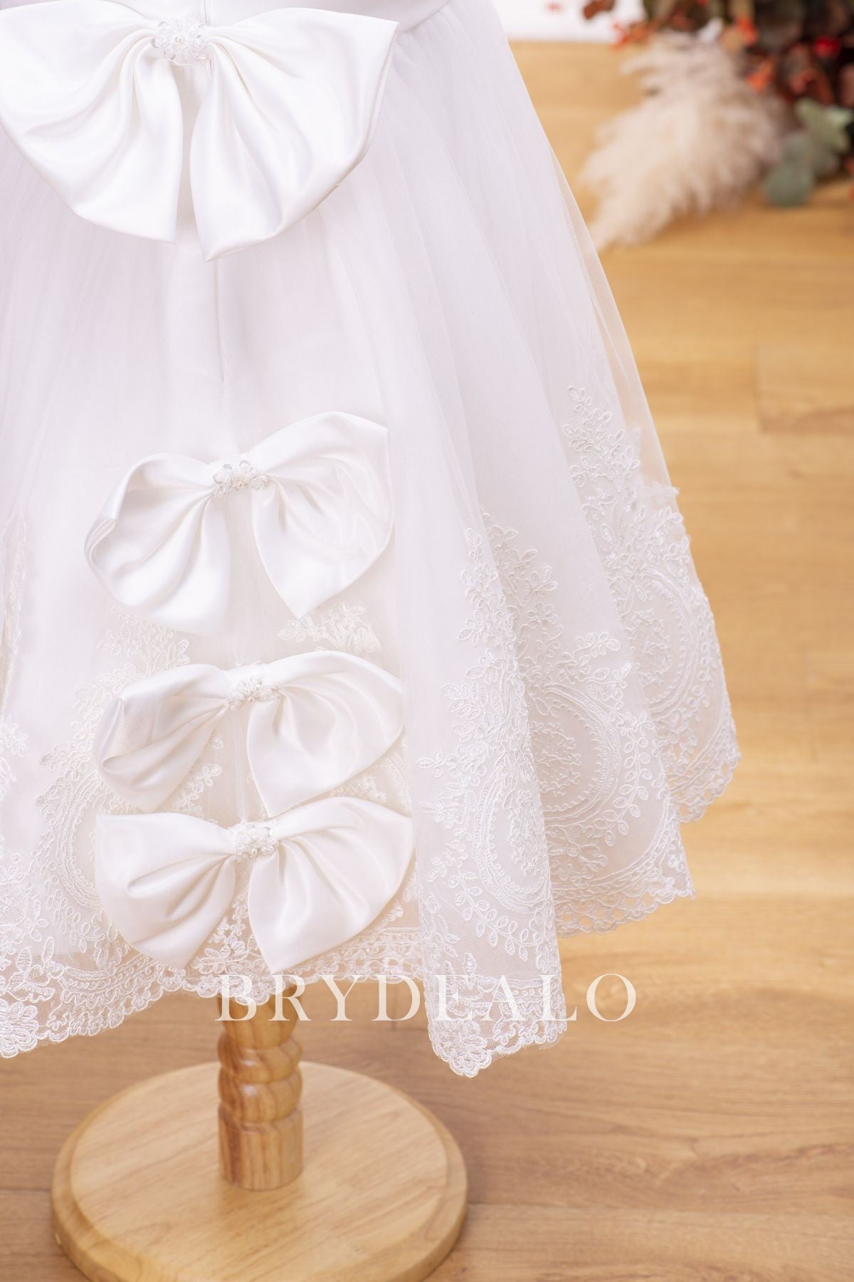 Bows Tea Length Flower Girl Dress