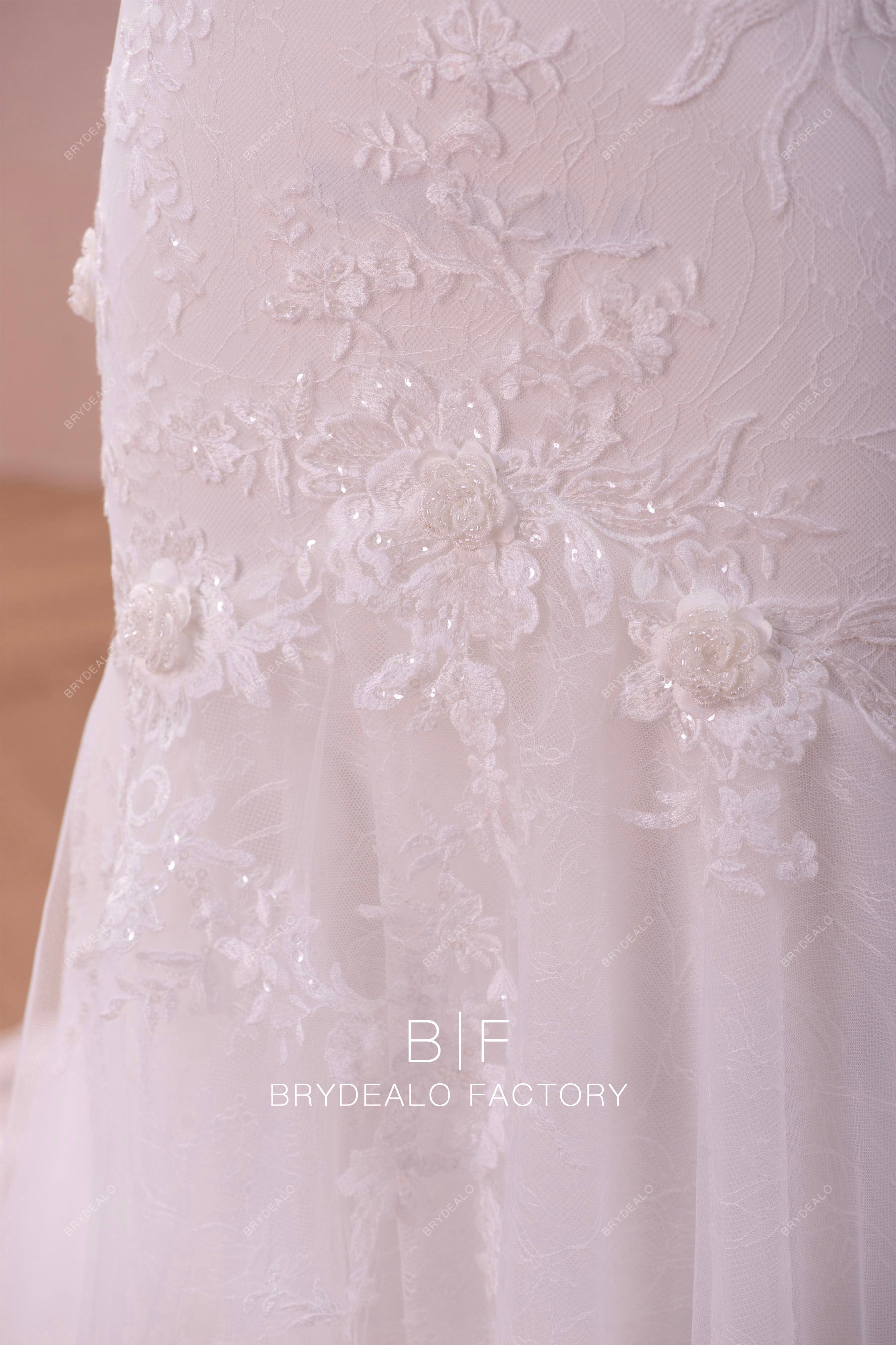 bridal 3D flower lace