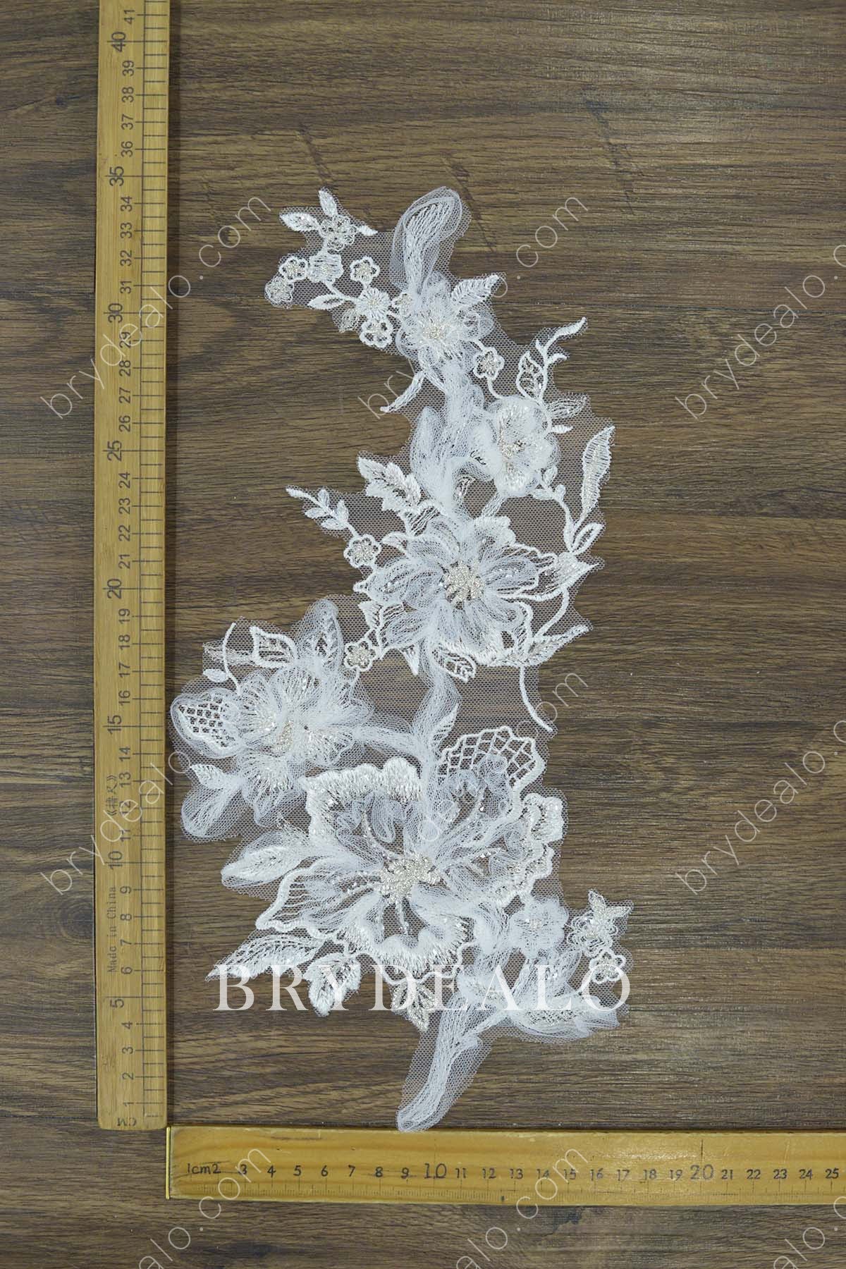 Wholesale Fairy 3D Tulle Flower Embroidery Lace Applique