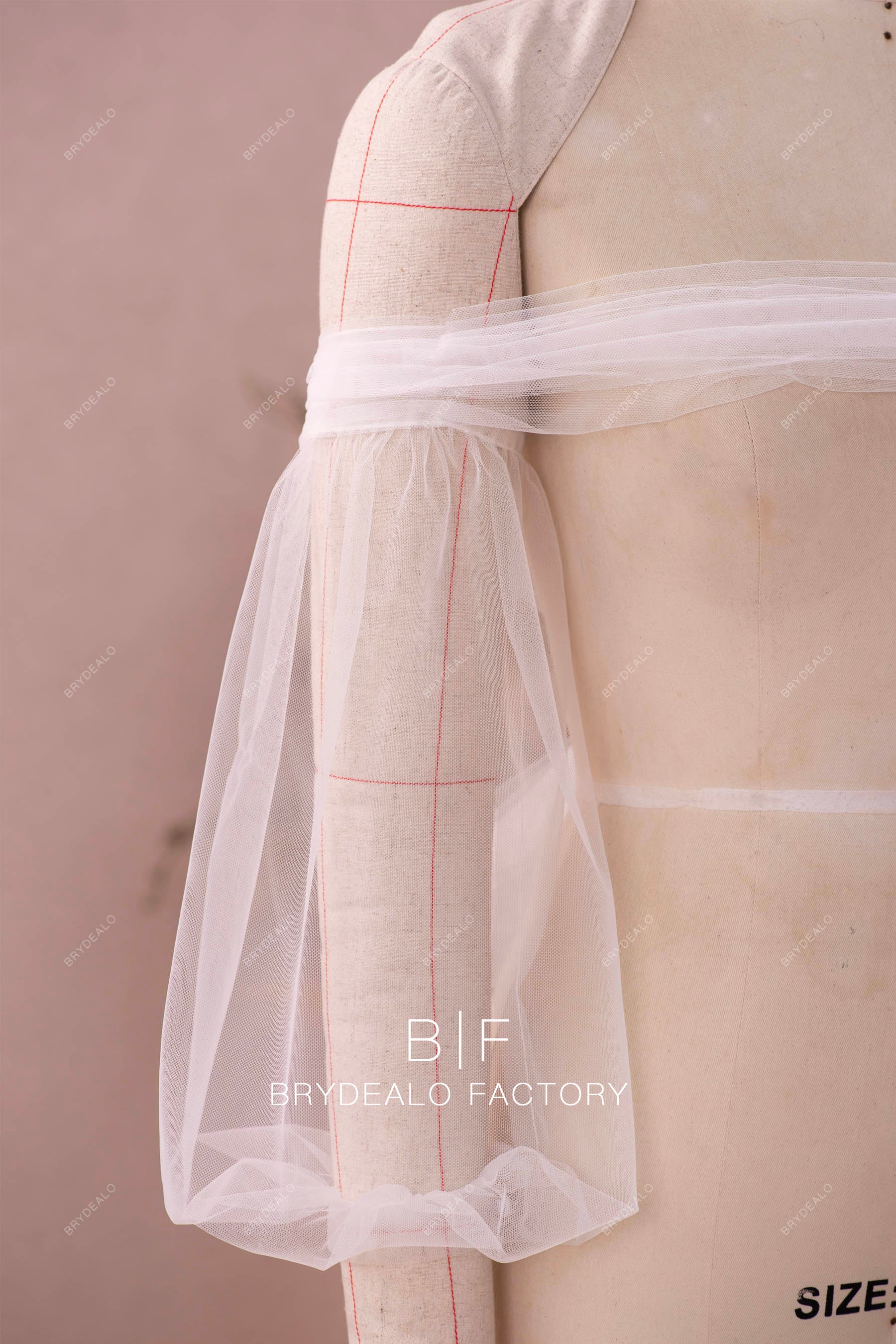 bridal tulle bubble sleeves