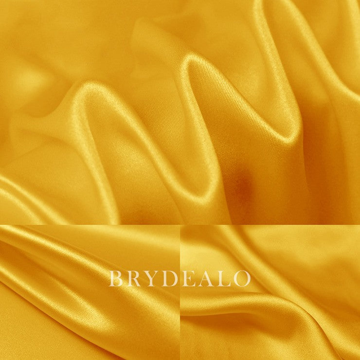 Yellow High Quality Silk Satin Fabric for Wholesale