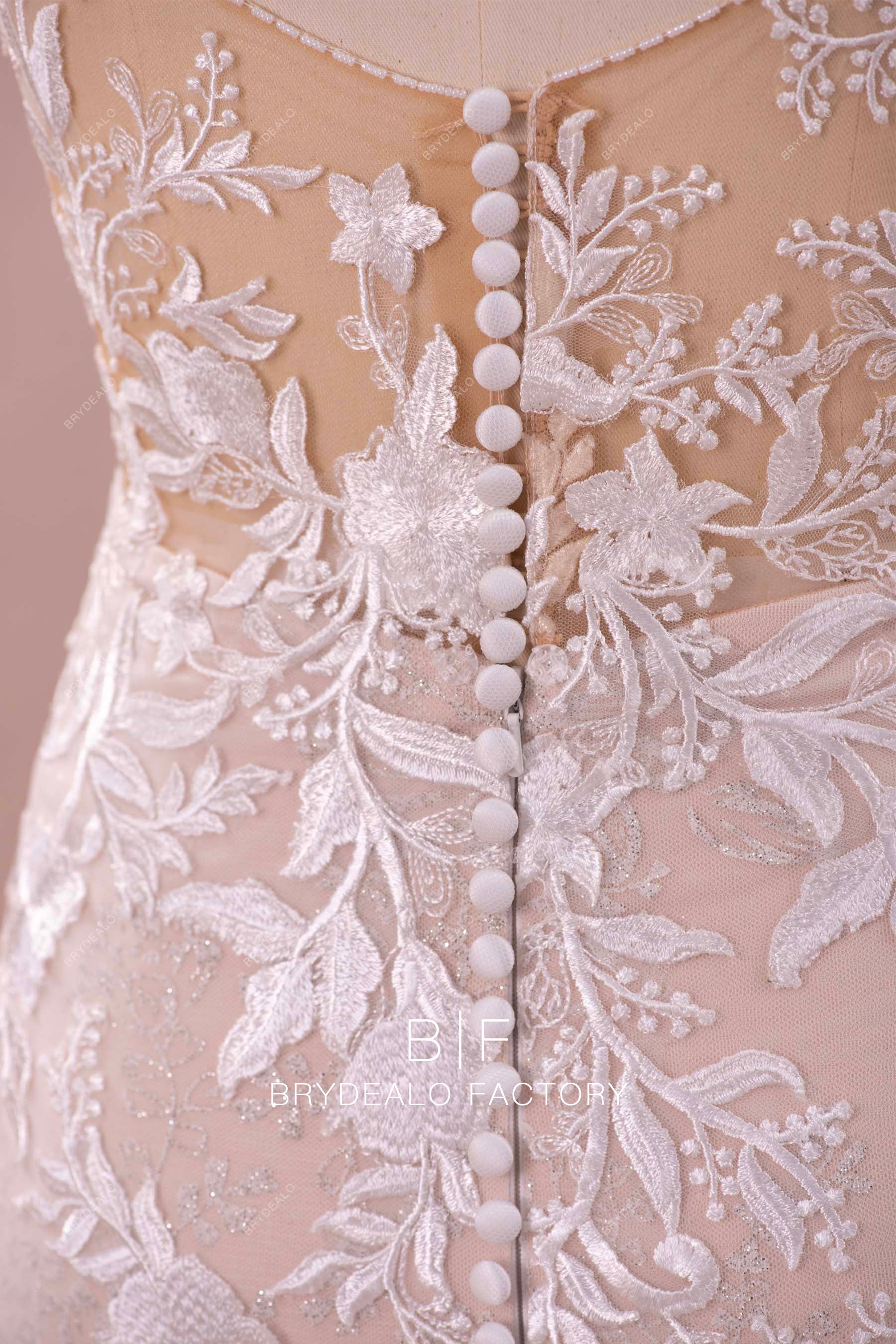 buttoned back wedding dress