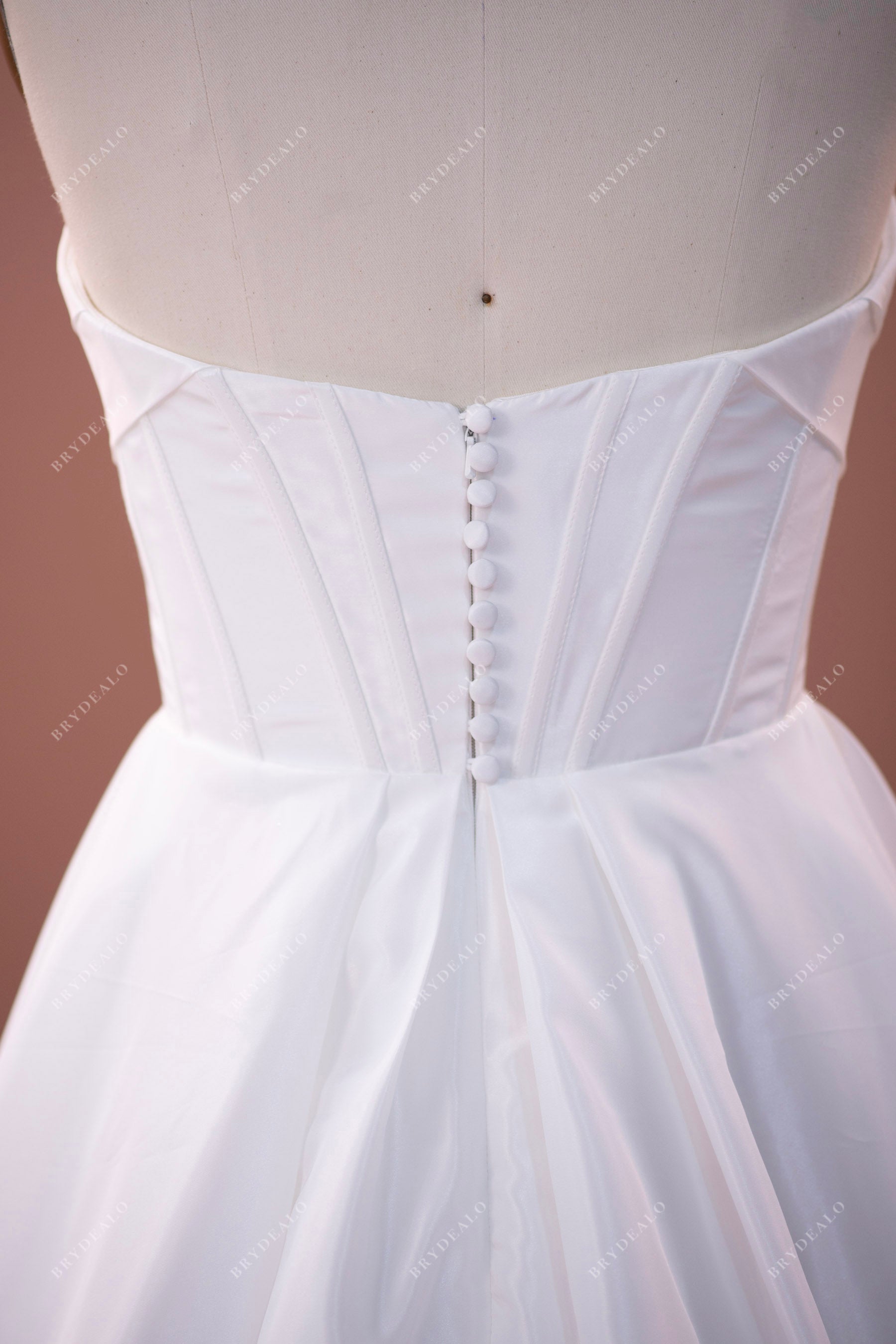buttoned back wedding gown