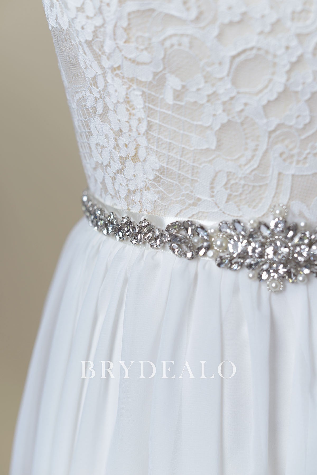 Wholesale Pearls Crystals Satin Bridal Sash