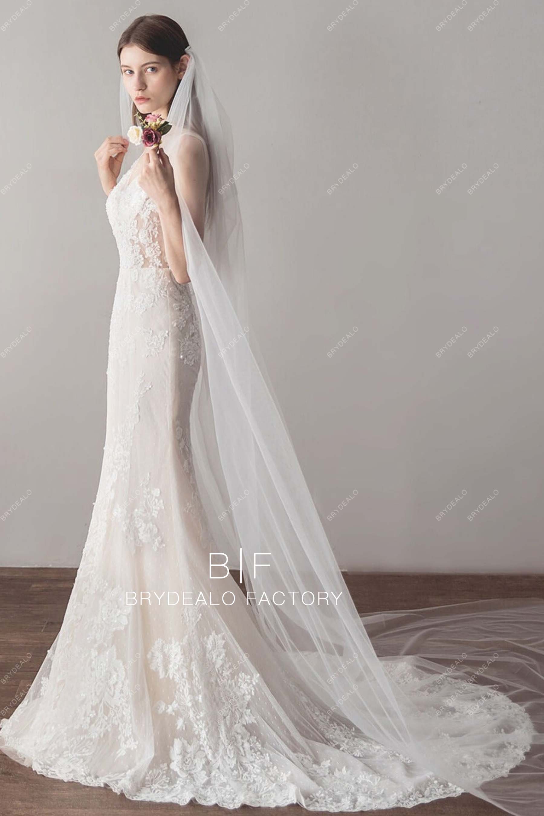 Cathedral Length Wedding Veil Plain Tulle Veil