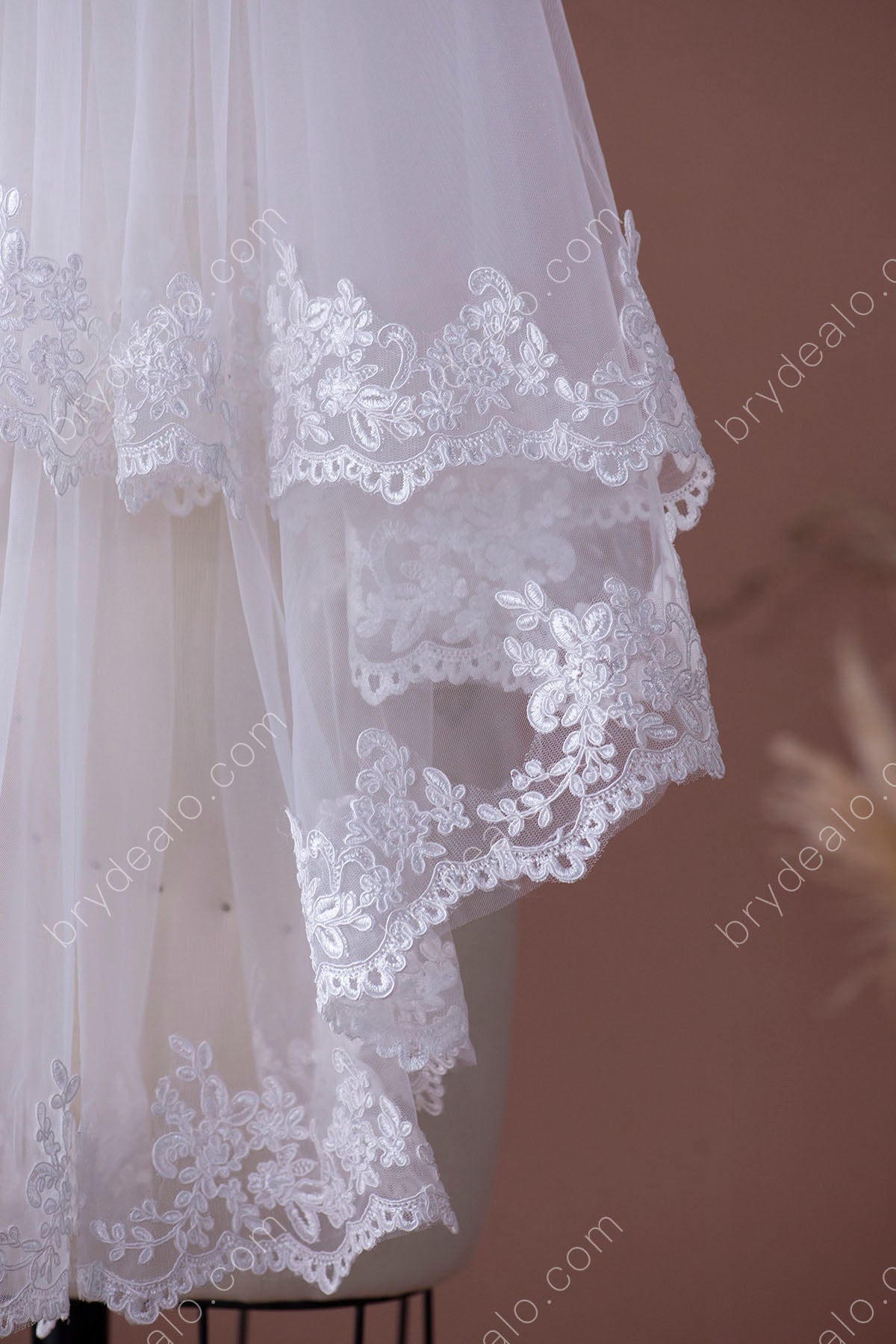 lace trim edge veil