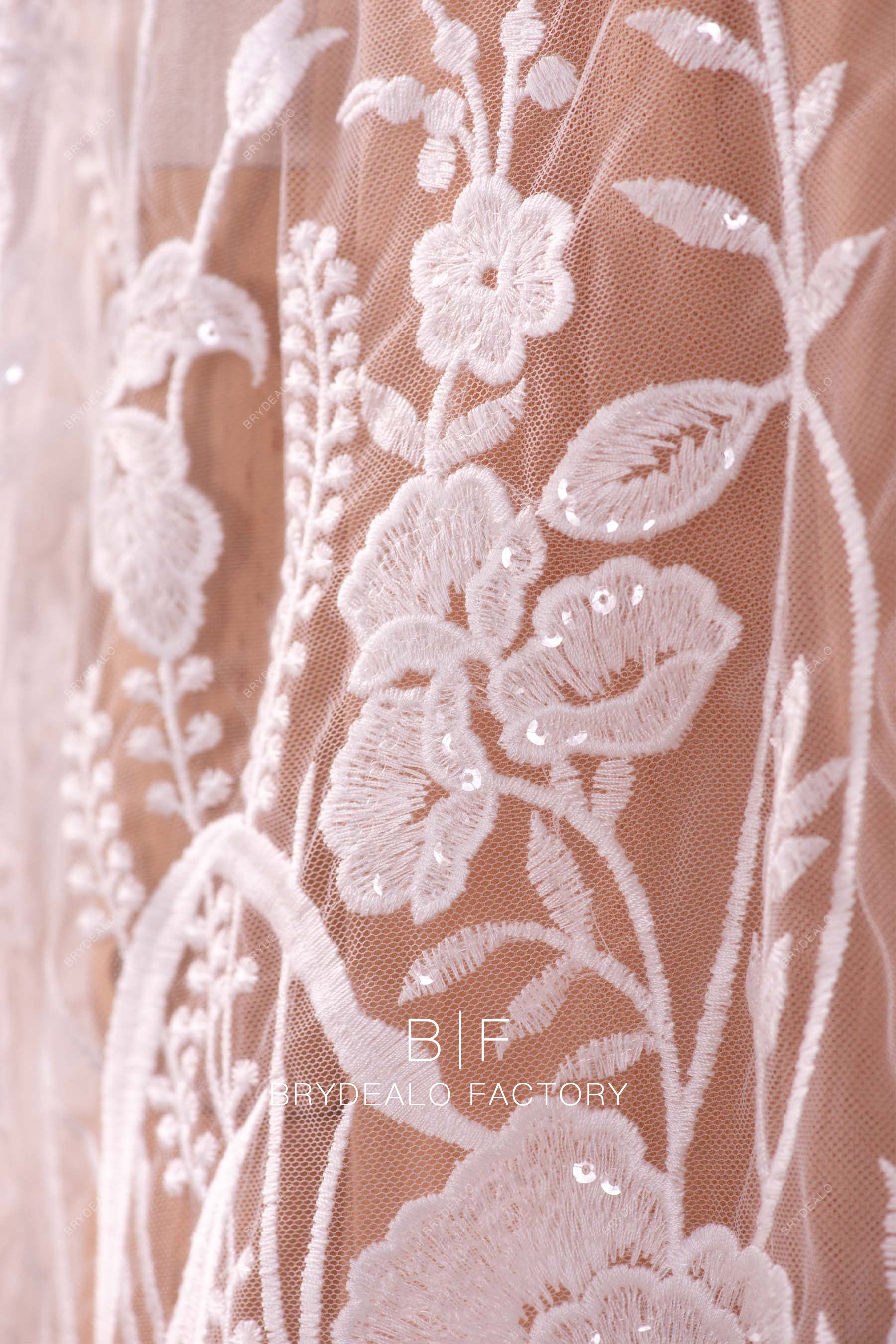 clear sequin embroidery lace