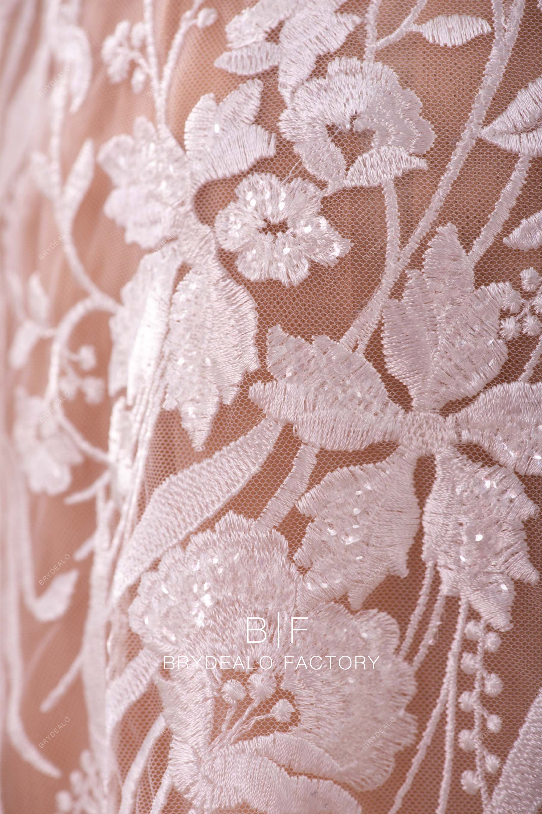 clear sequin embroidery lace