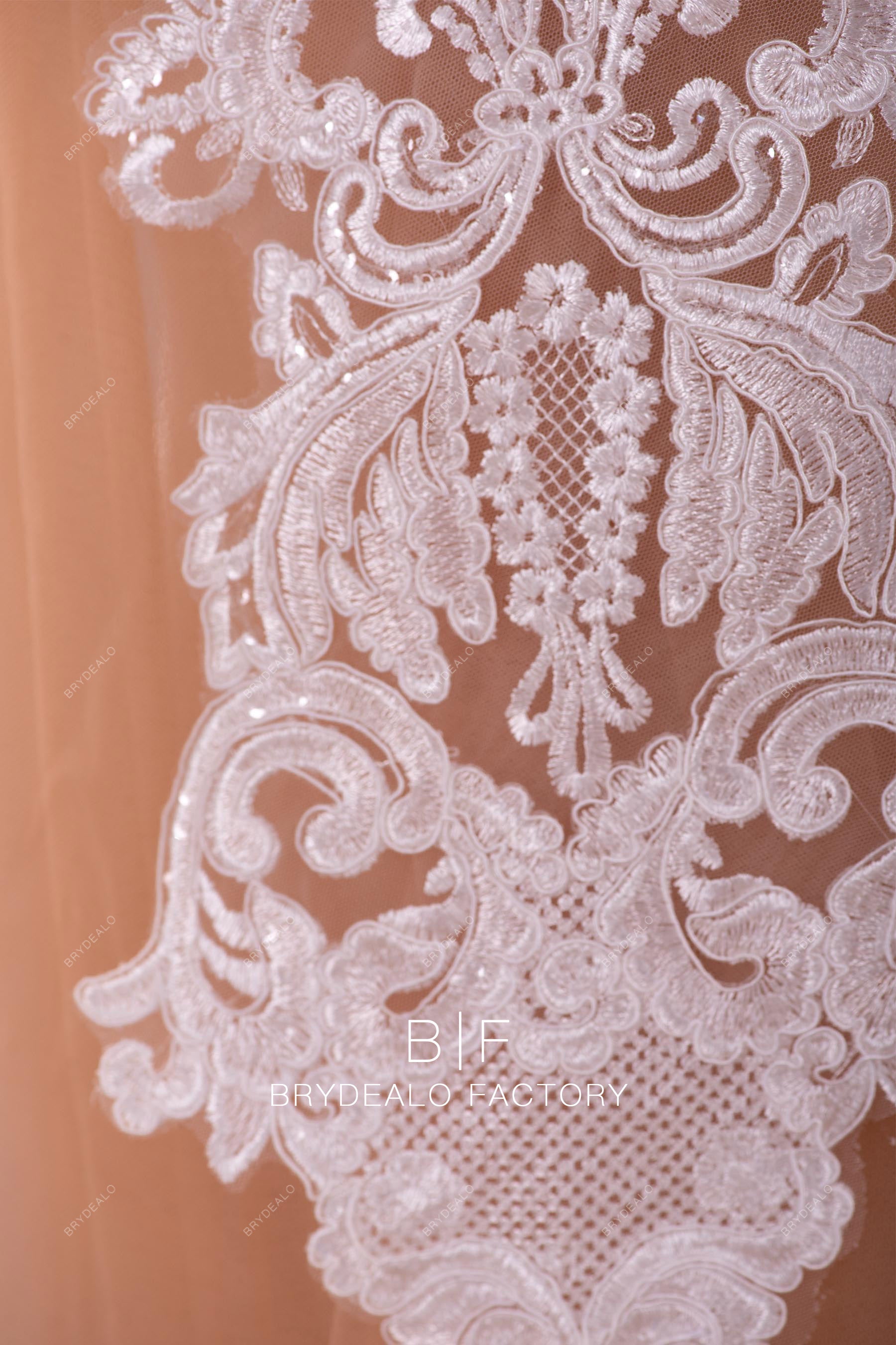 clear sequin lace applique