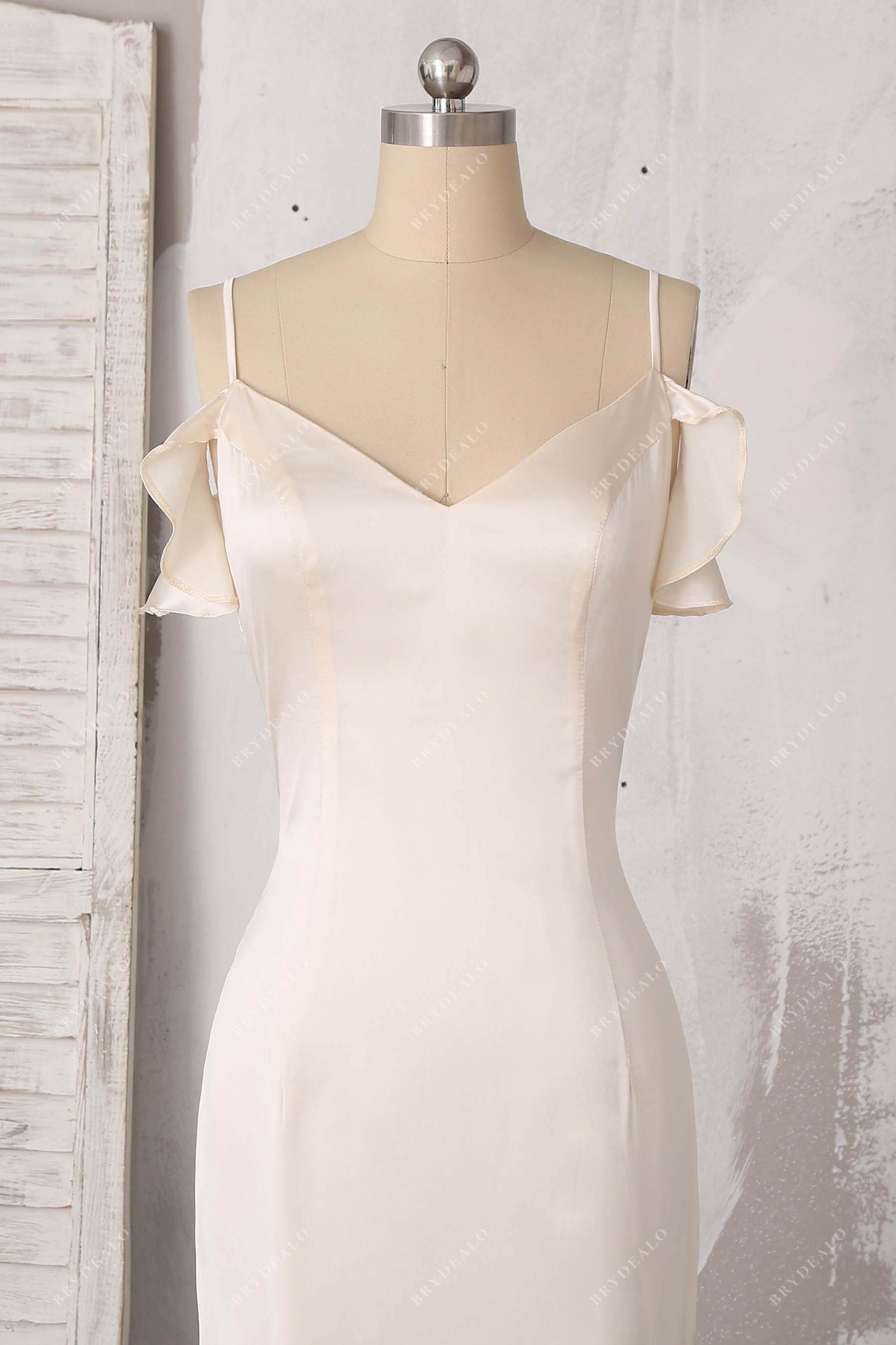 cold shoulder silk dress