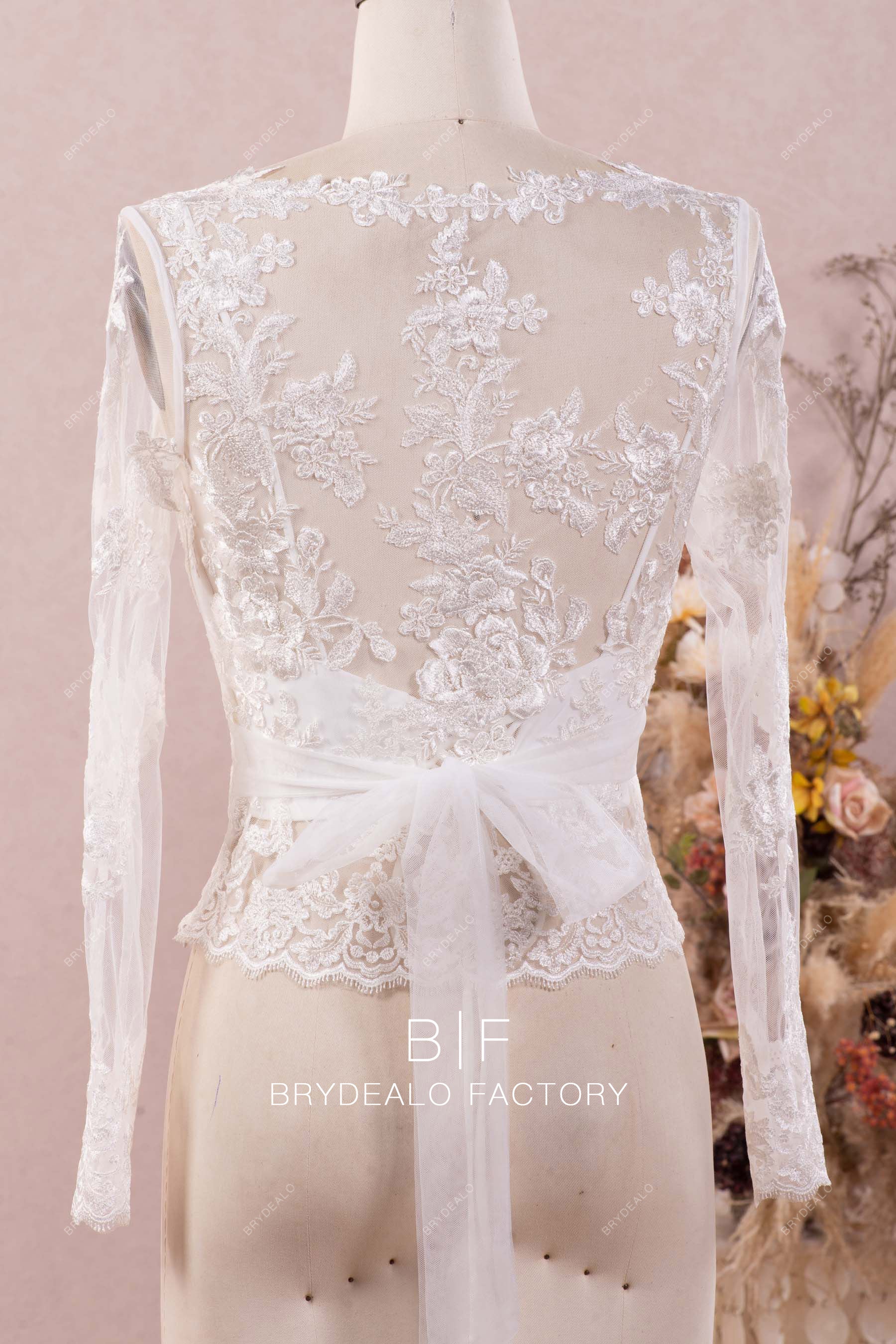 corset top with sleeved lace bolero
