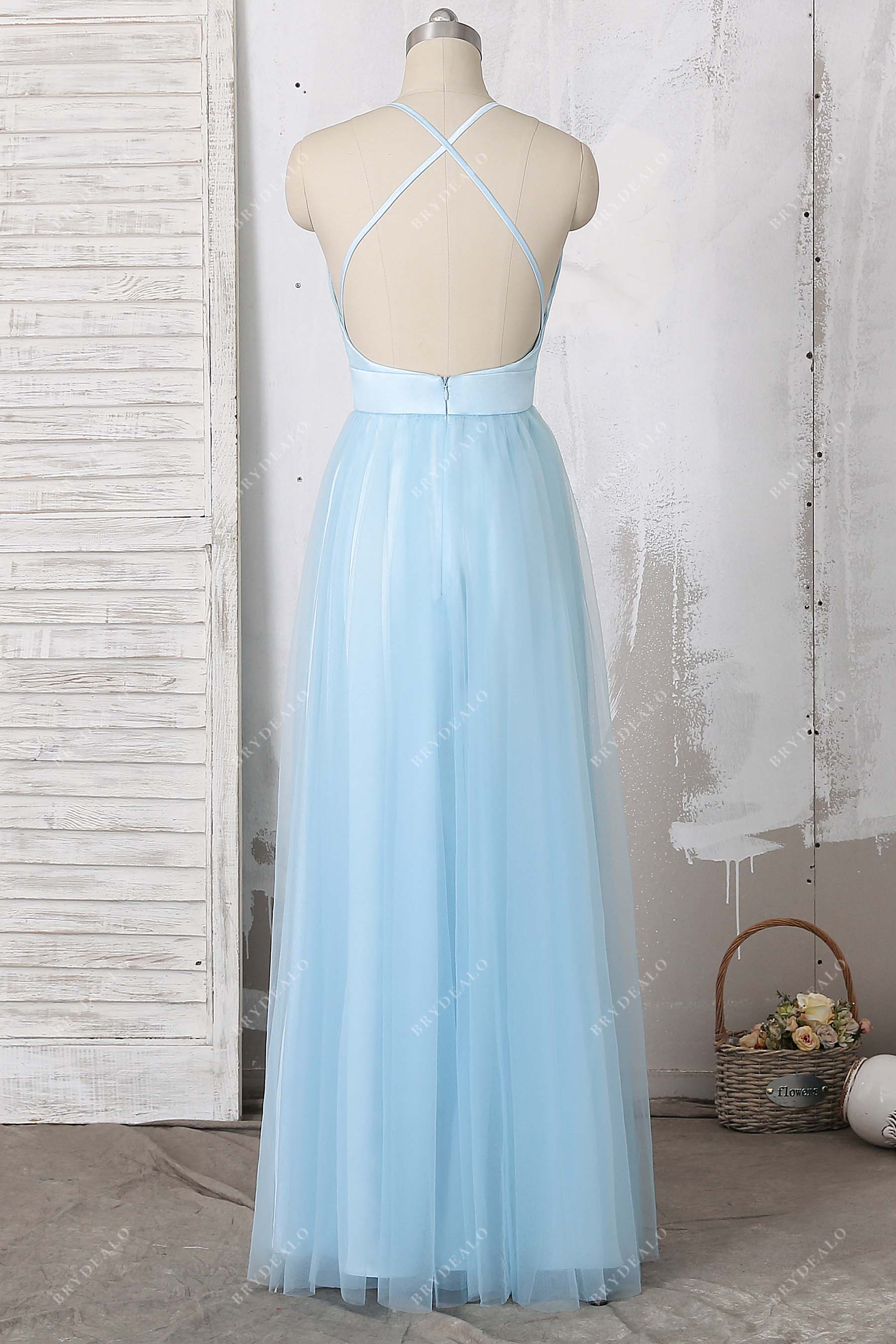 crisscross A-line prom gown