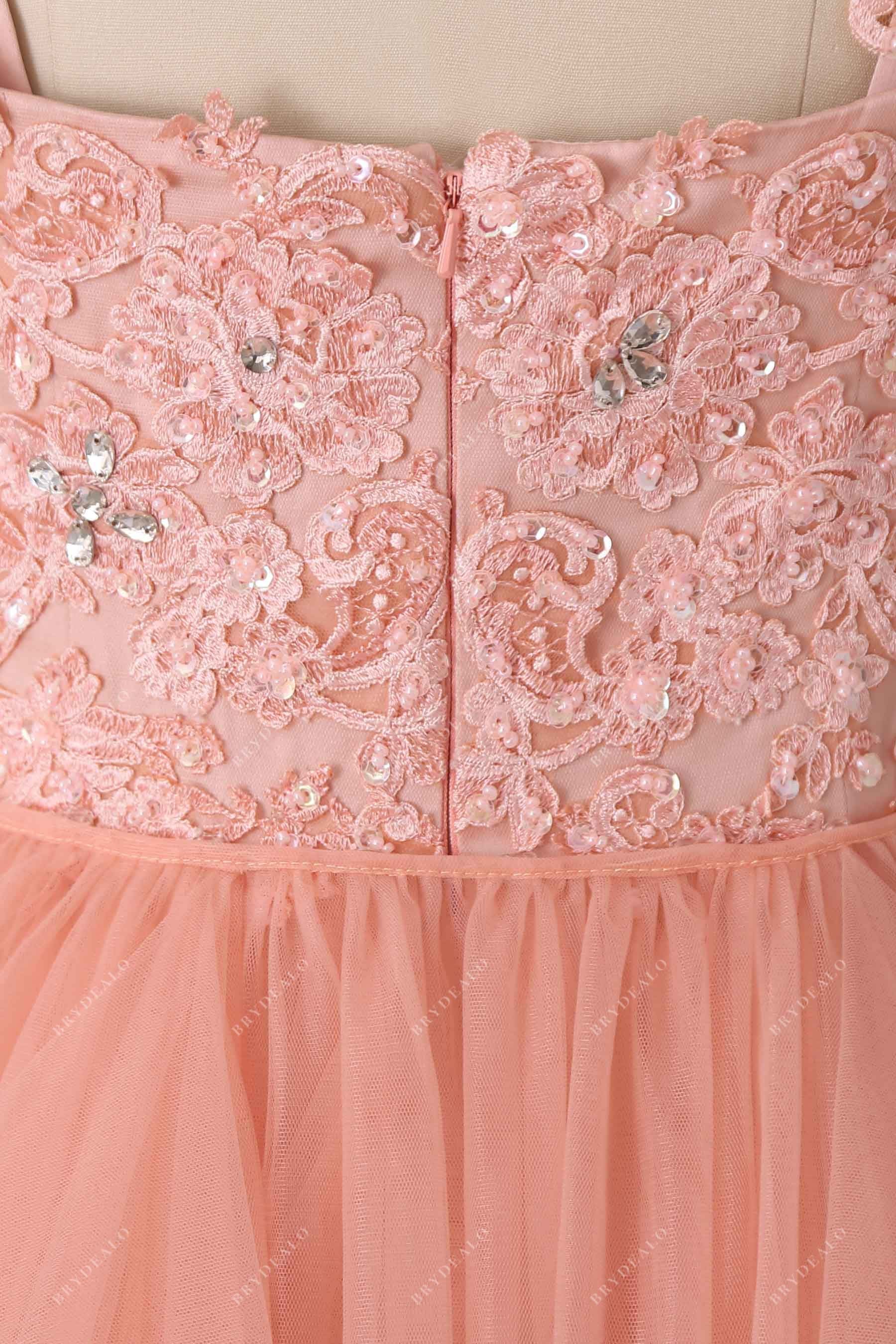 crystals beaded lace prom dress