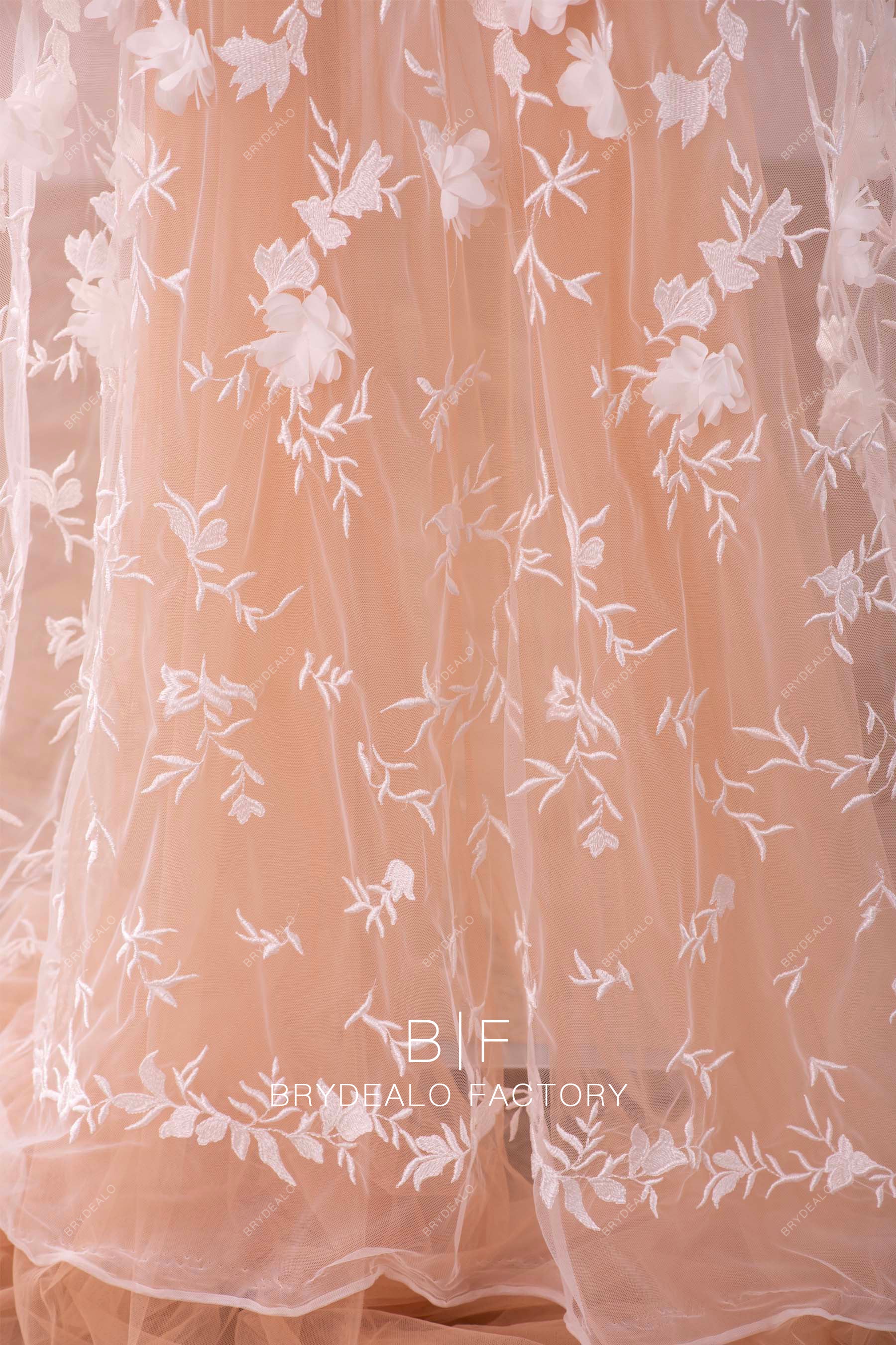 custom bridal gown embroidery lace