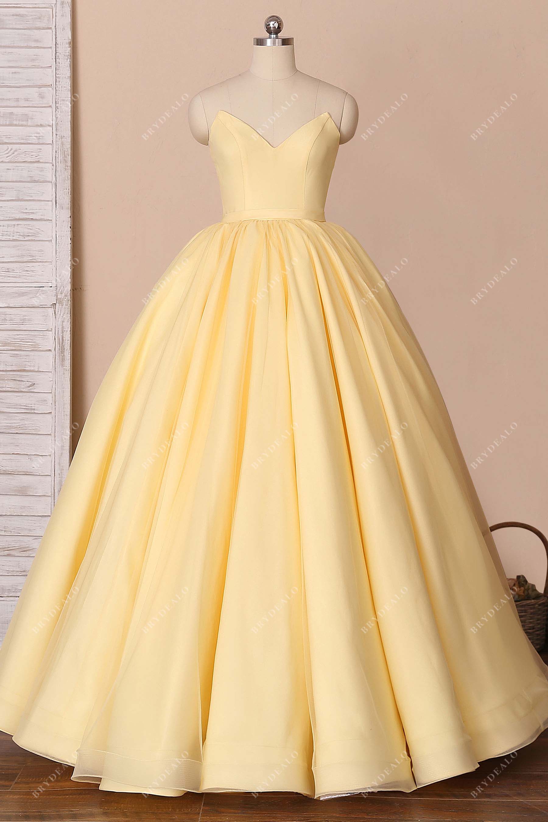 daffodil yellow corset ball gown dress