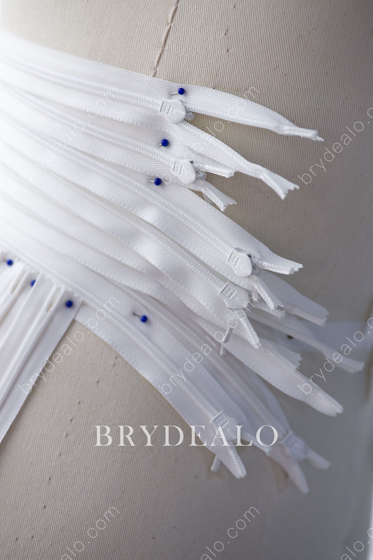 Quality Light Ivory Designer Invisible Zipper