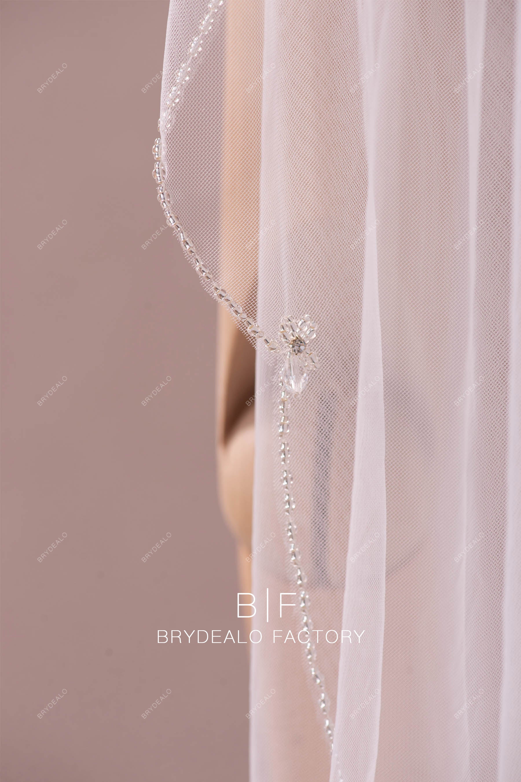 delicate beaded bridal veil