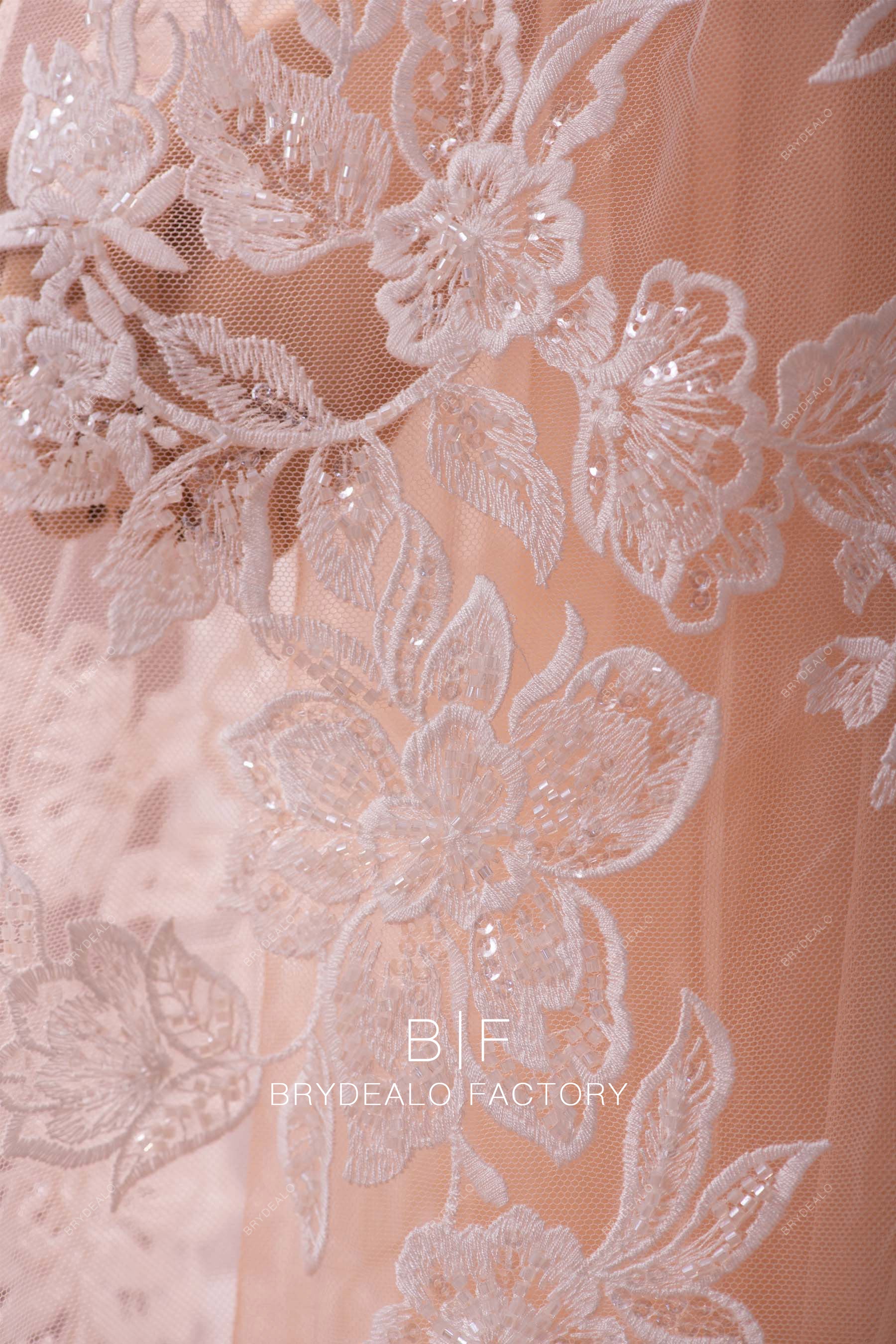 delicate beaded flower lace