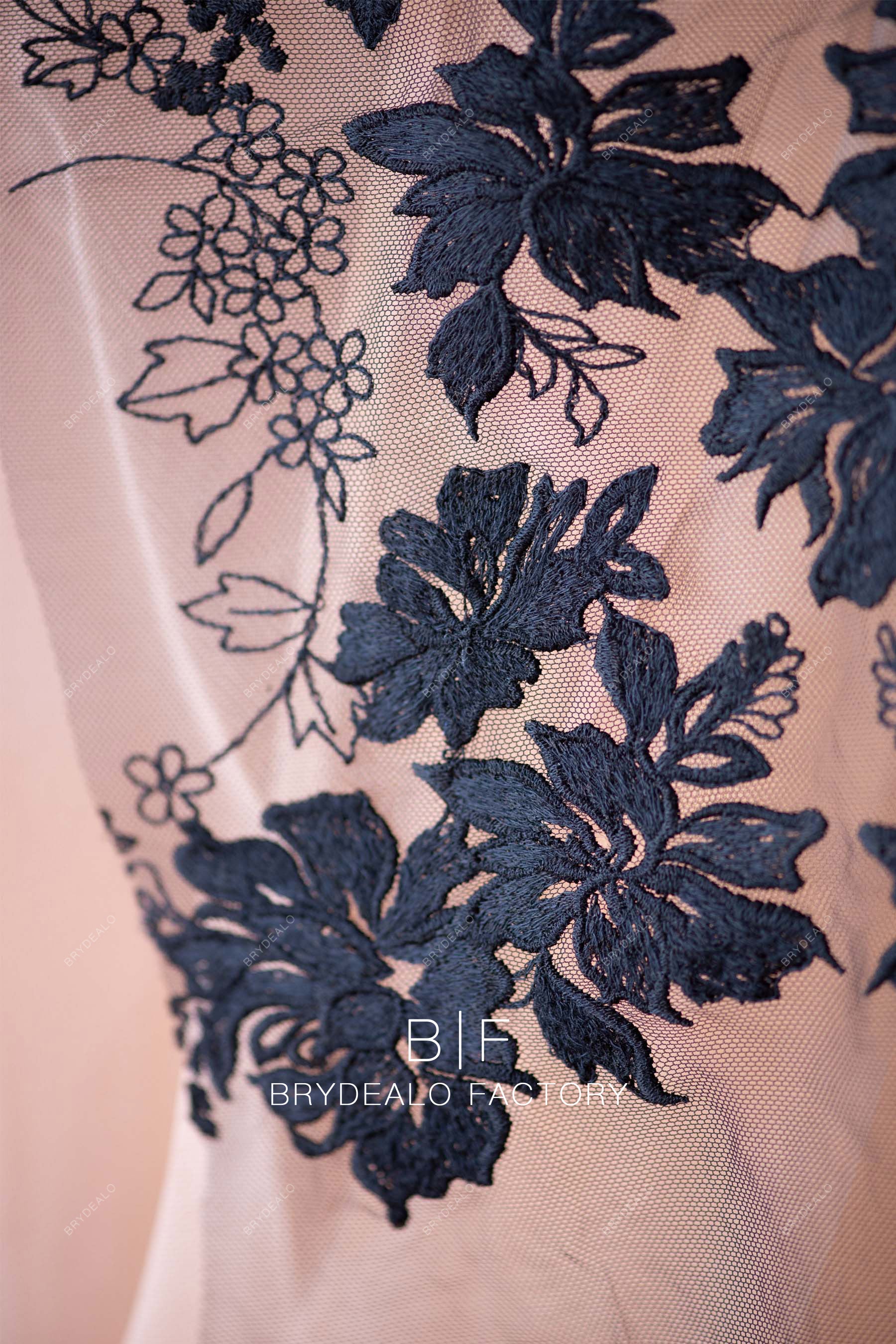 delicate black flower lace