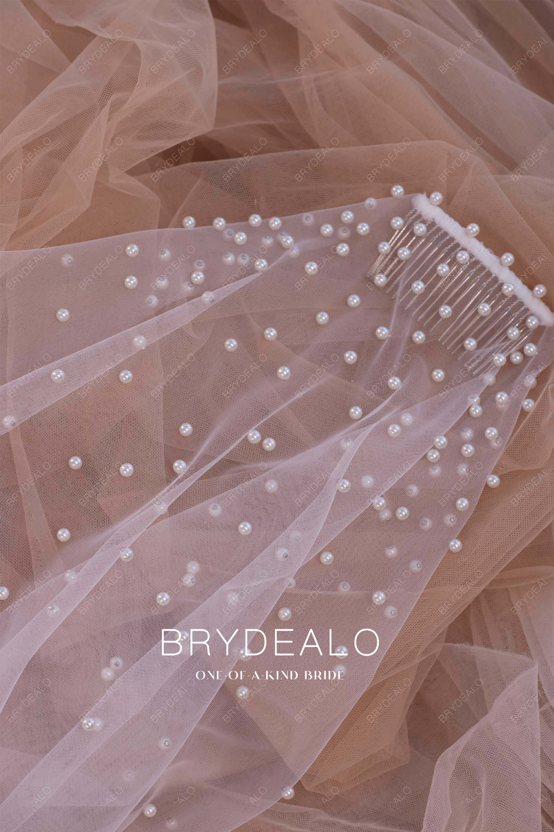 delicate pearl bridal veil