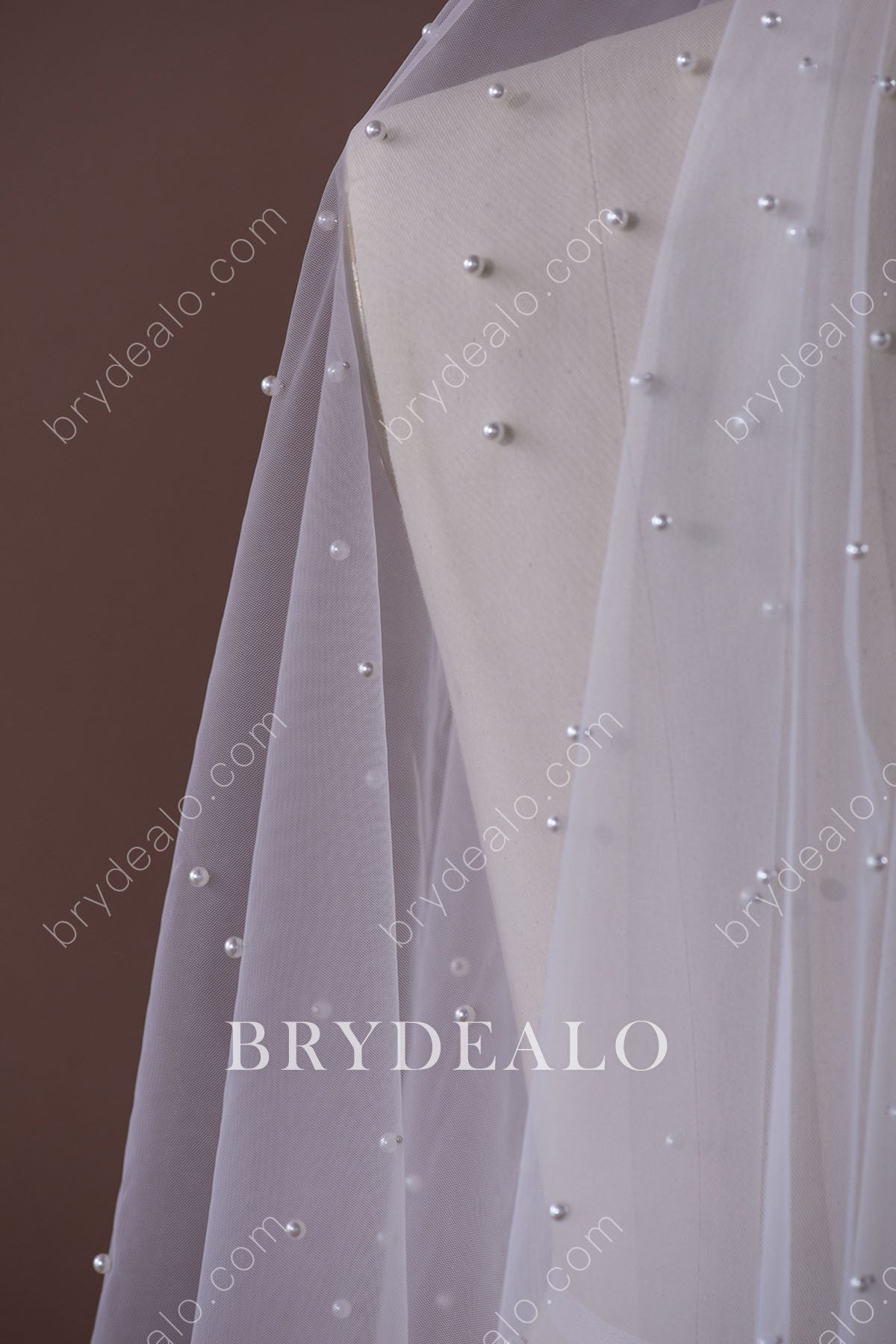 full pearls drop bridal veil