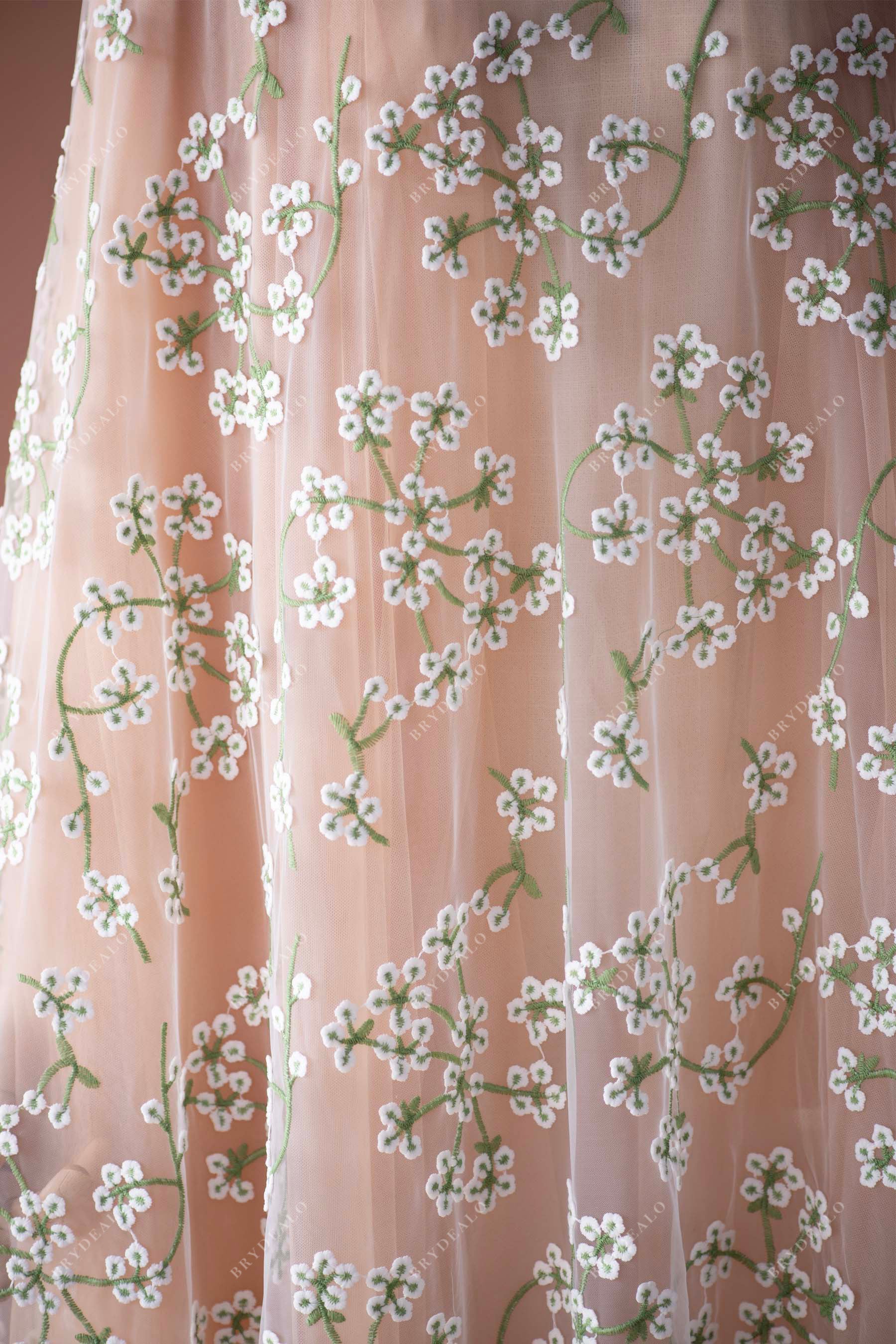 designer flower lace fabric for wholesale