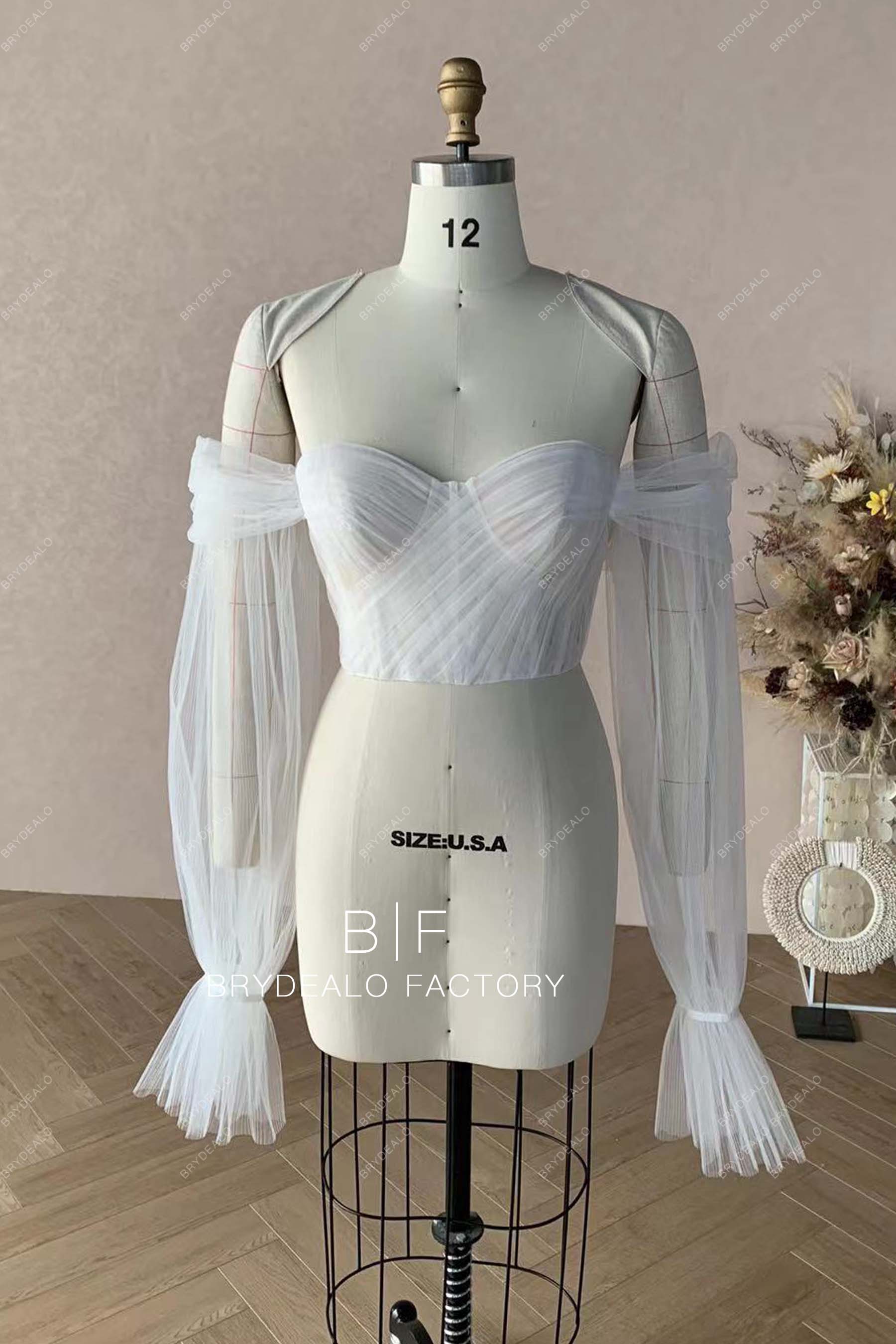 designer custom pleated tulle corset bodice