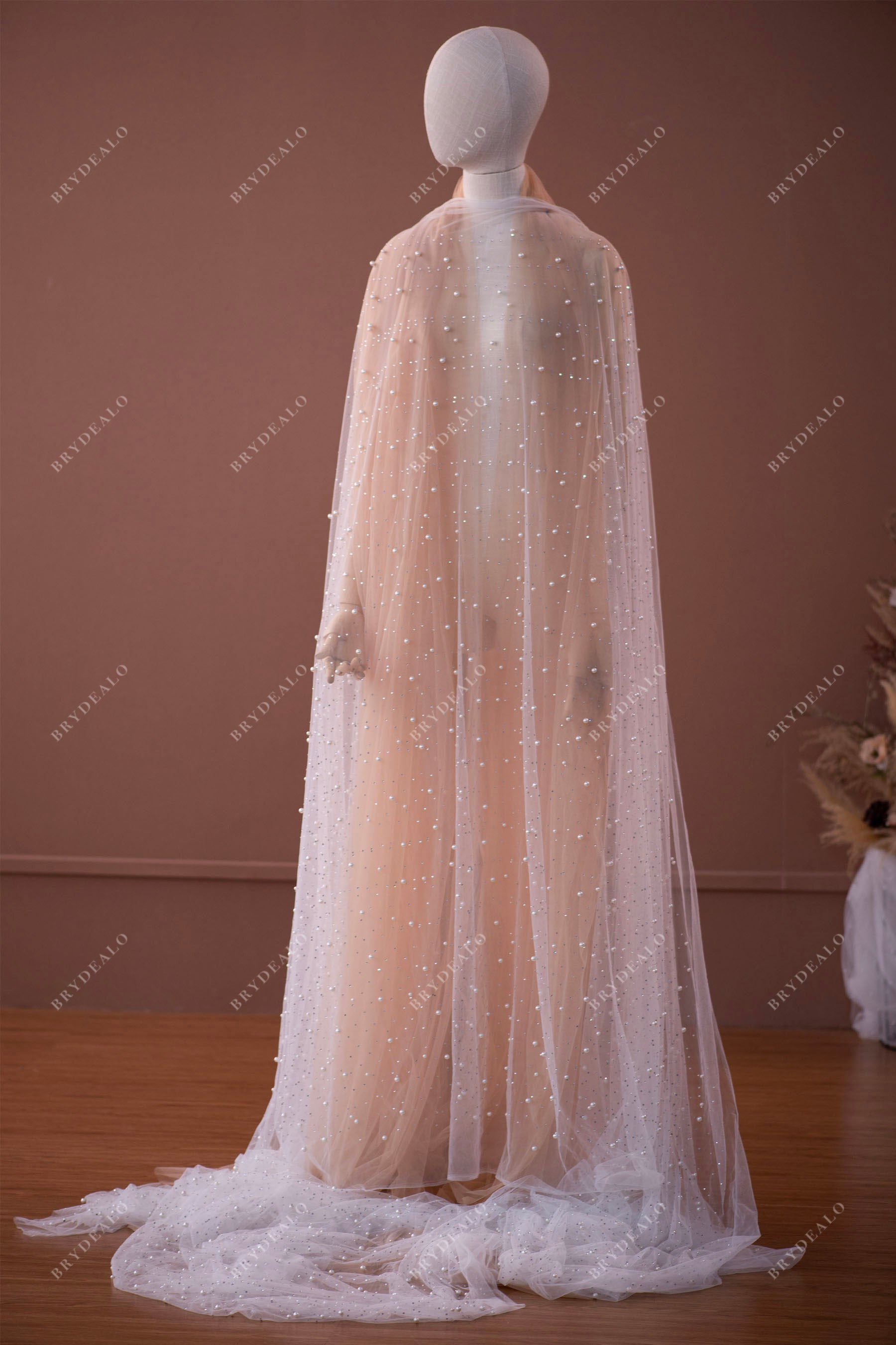 designer pearls rhinestones tulle fabric for wholesale