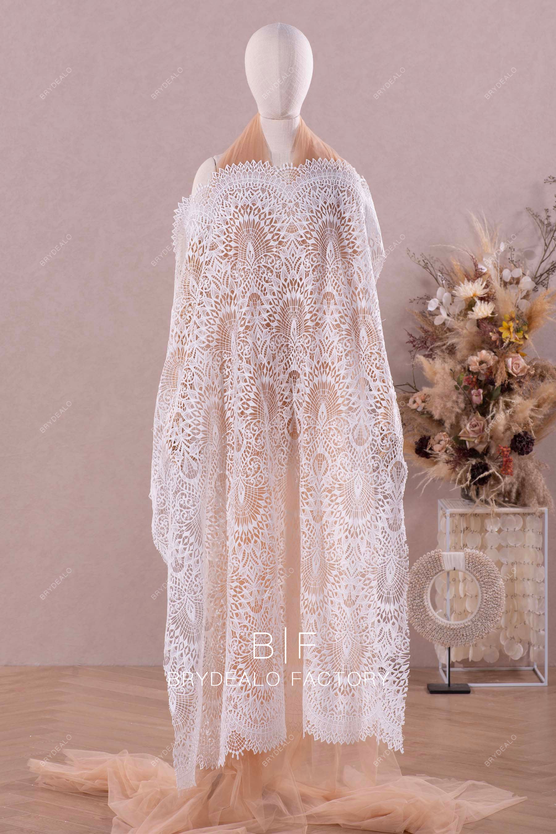 double border crocheted lace fabric