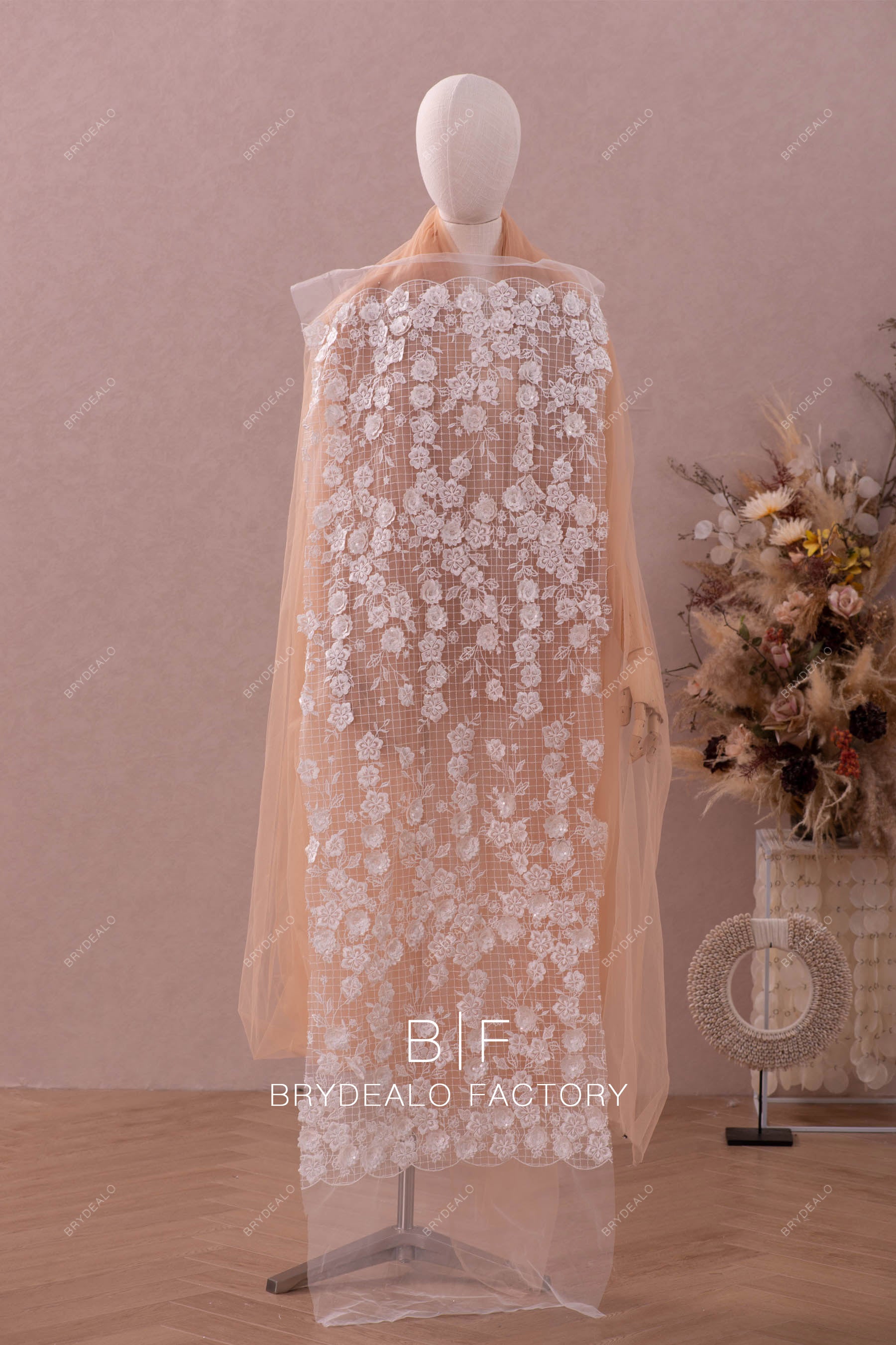 double border flower embroidery lace