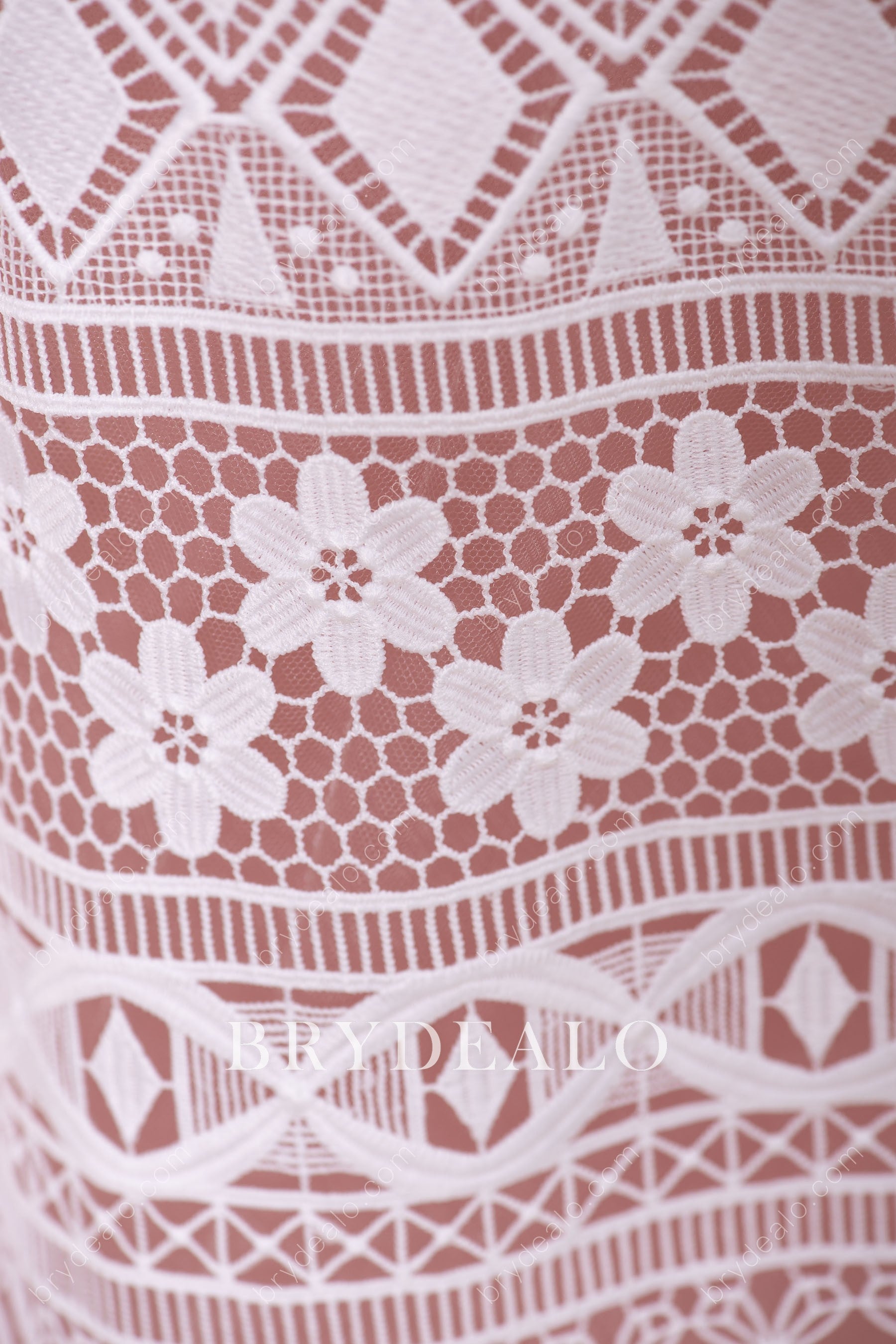 Border Patterned Crochet Lace Fabric