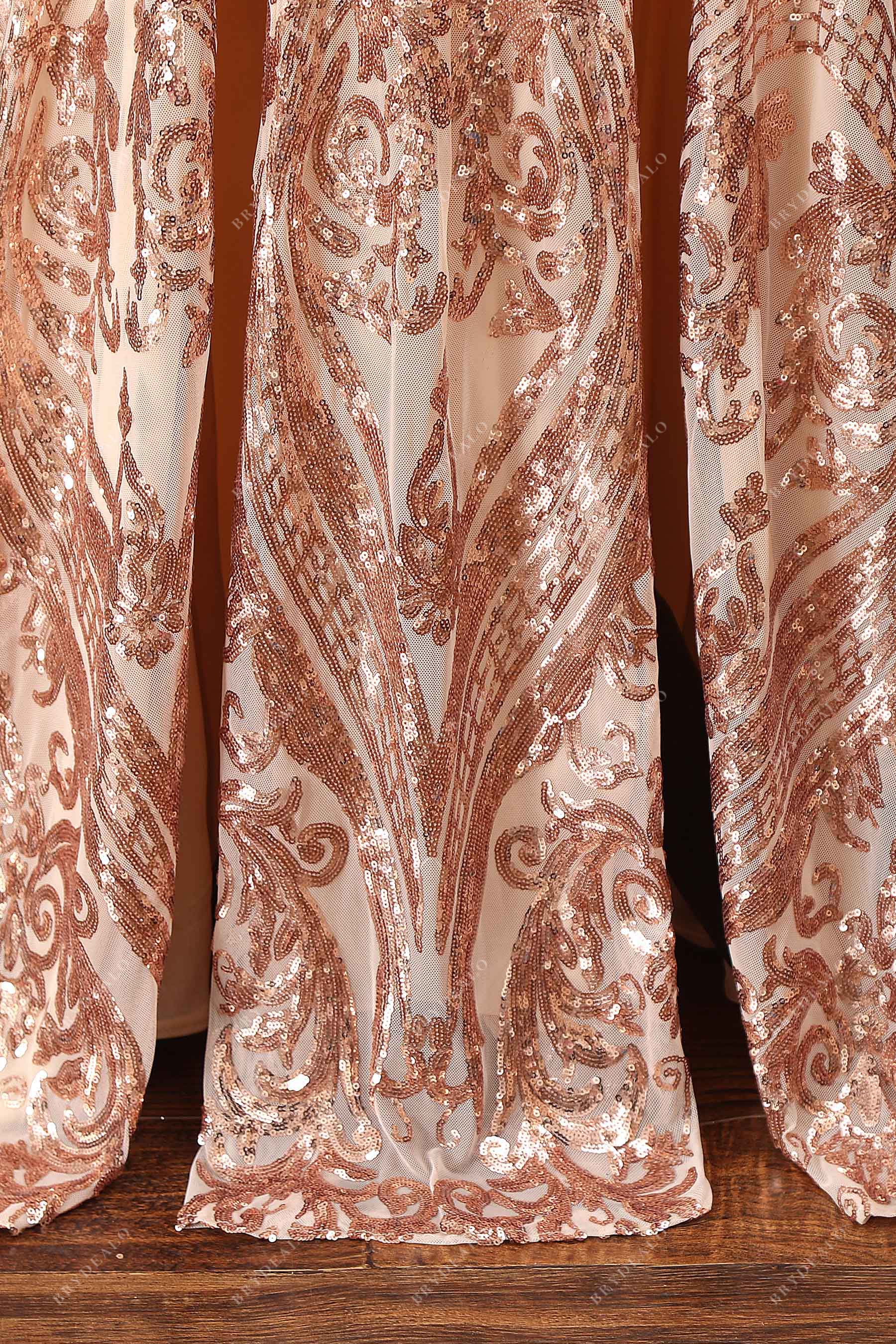 double slits unique sequin prom dress