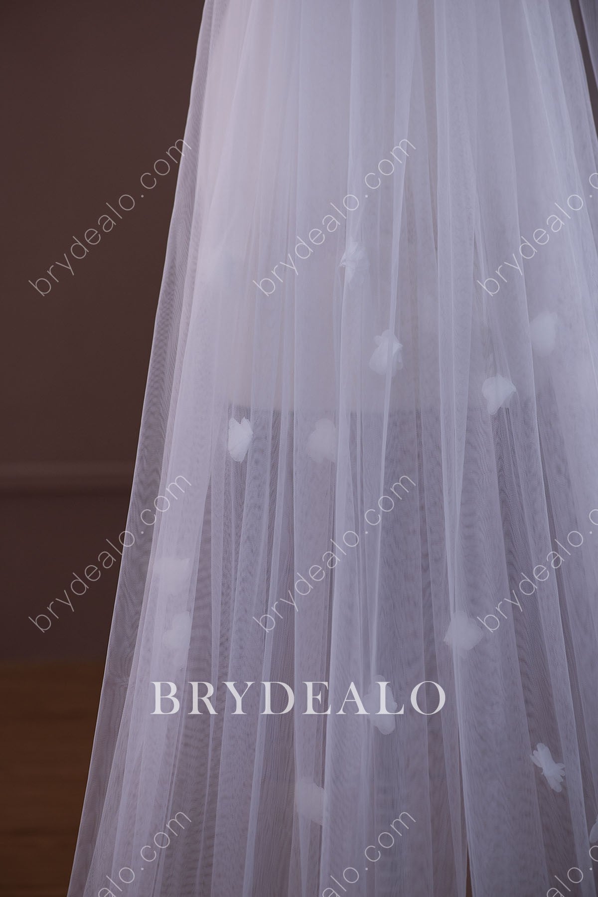 3D flower long veil