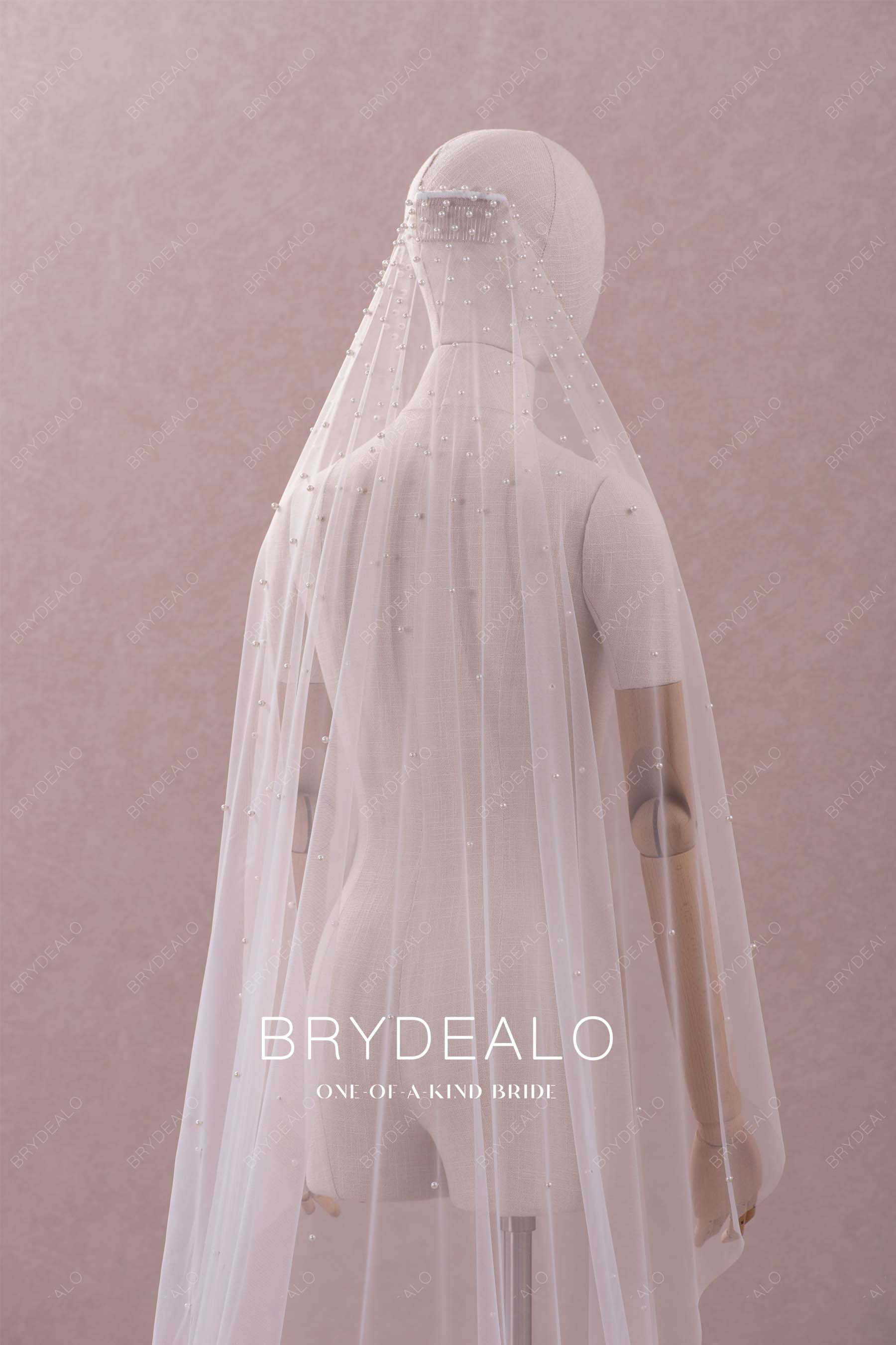 dreamy pearl bridal veil