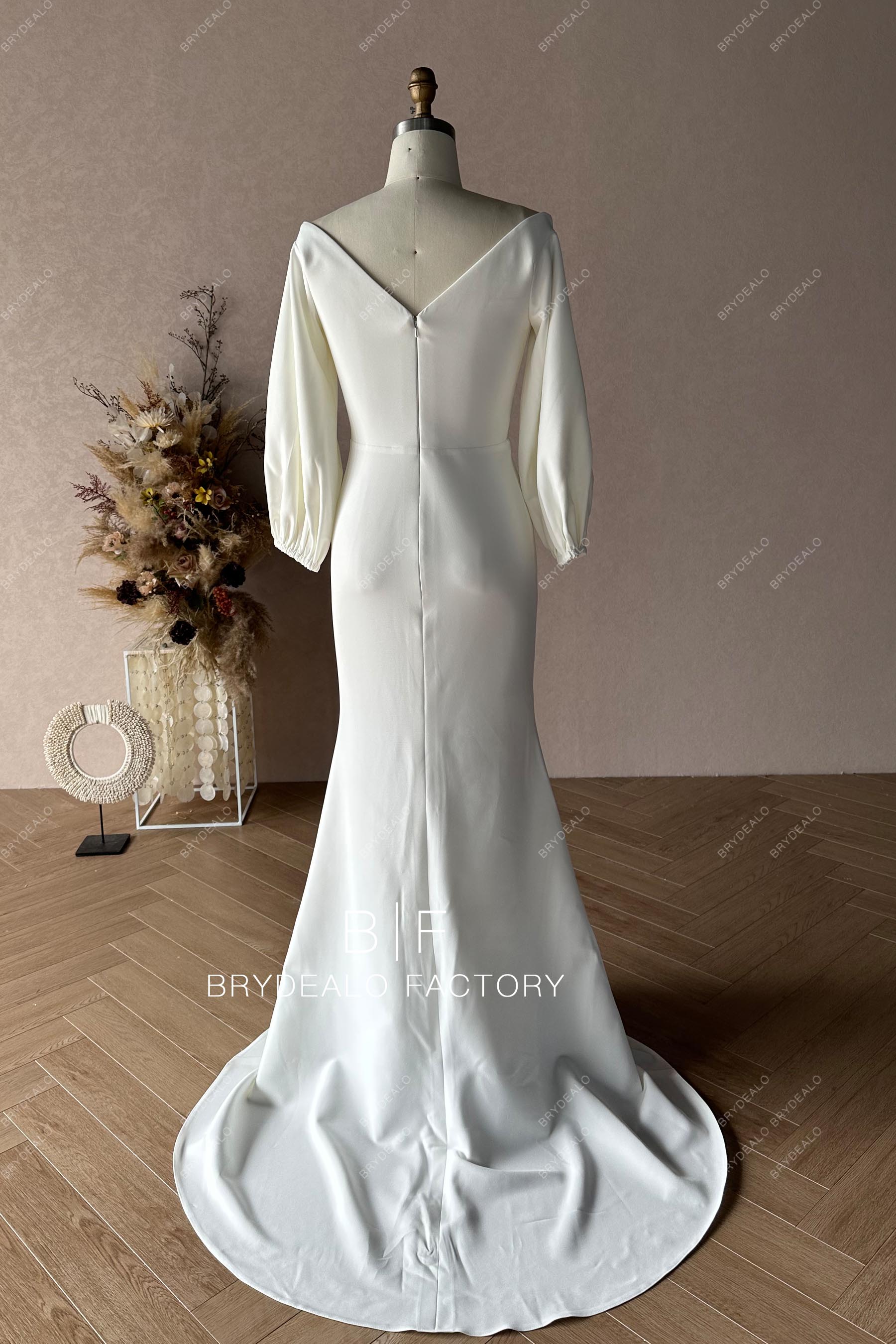Private Label Custom Crepe Wedding Dress BR20231712