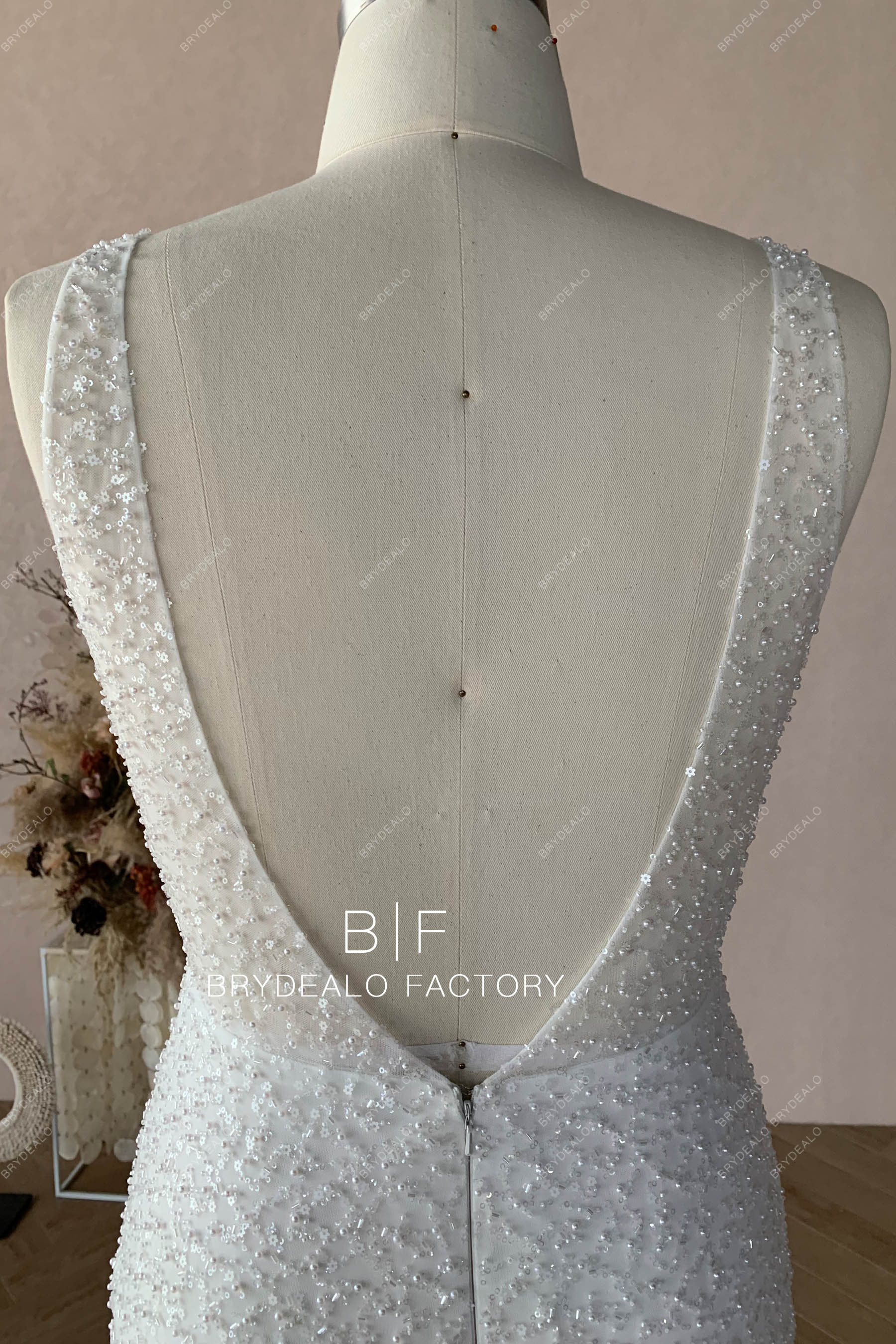 Sparkly Beading Sequined lowers Mermaid Bridal Dress BR20221613