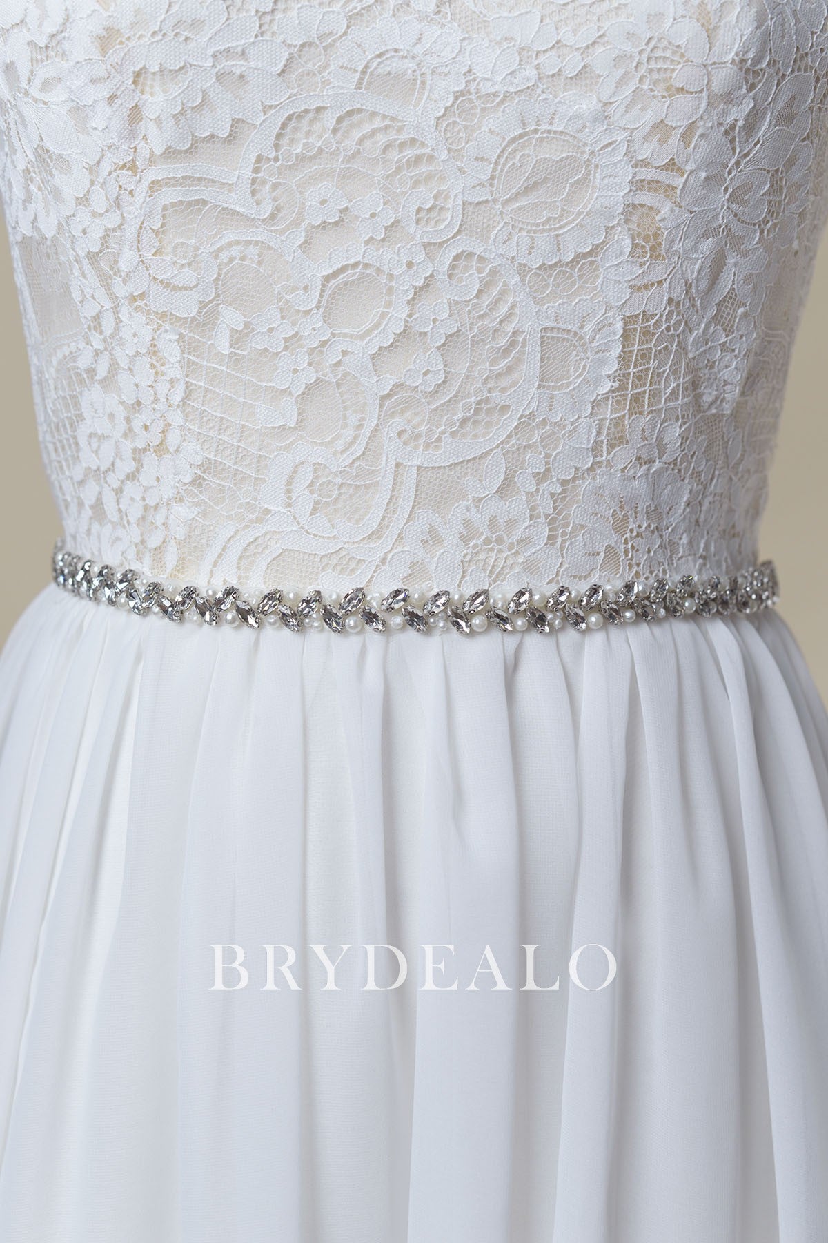 Elaborate Crystals Pearls Ties Bridal Belt