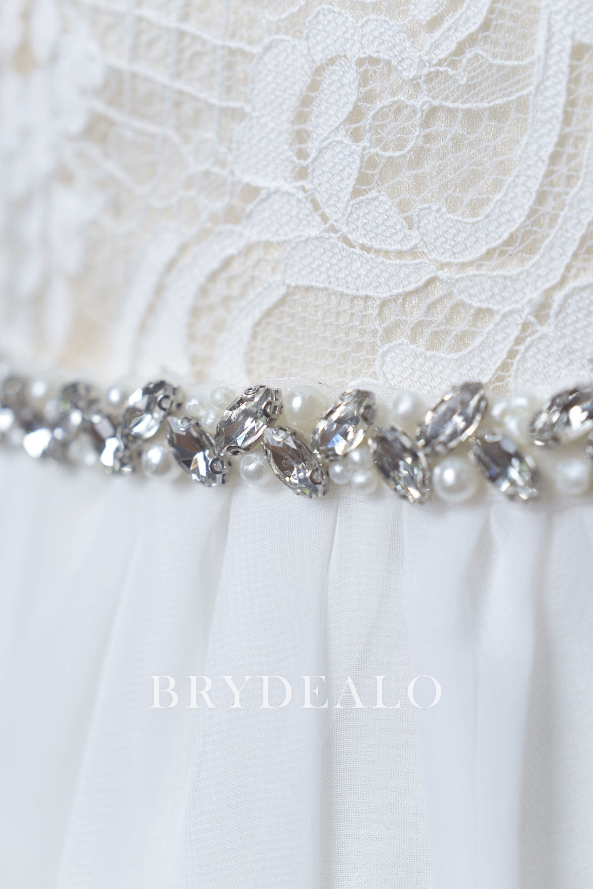 Crystals Pearls Ties Bridal Belt