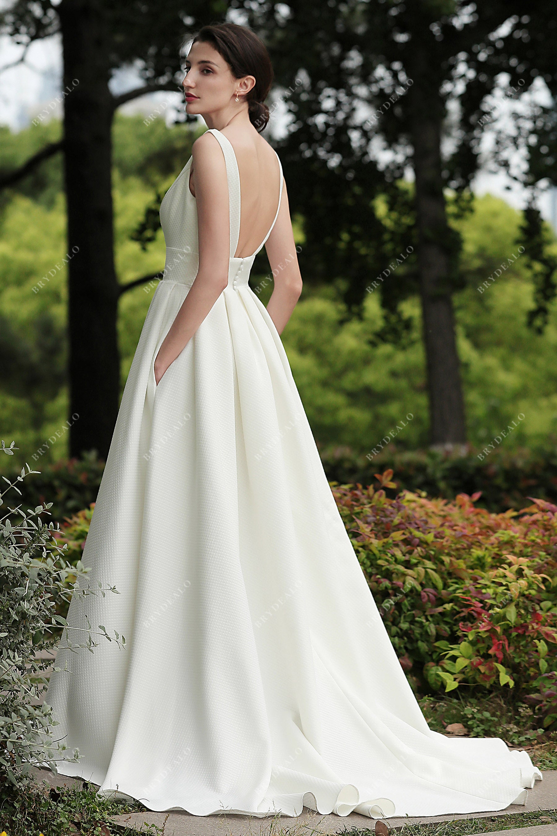 Textured Wedding Dress with Pockets