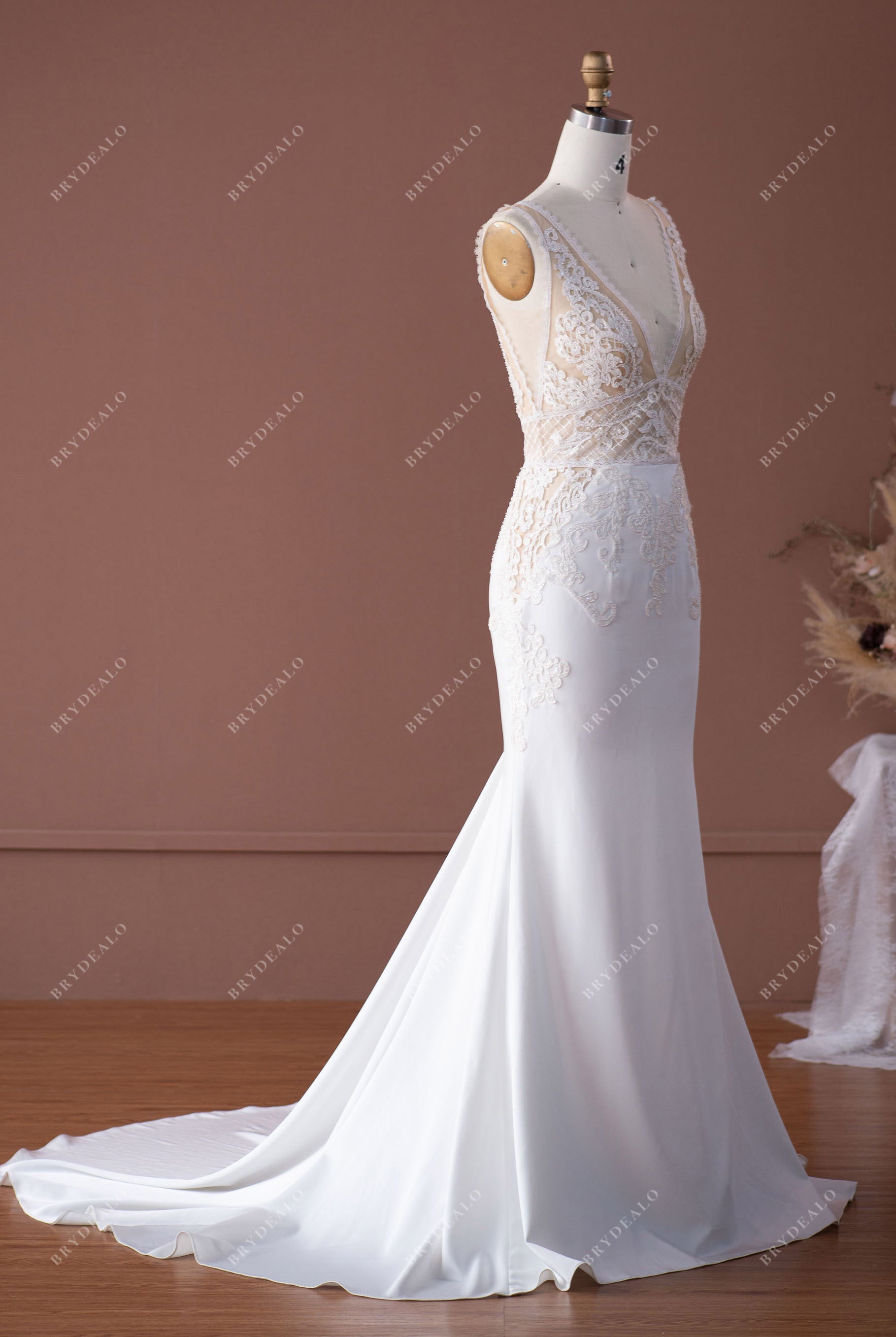 Wholesale Illusion Lace Mermaid Dress