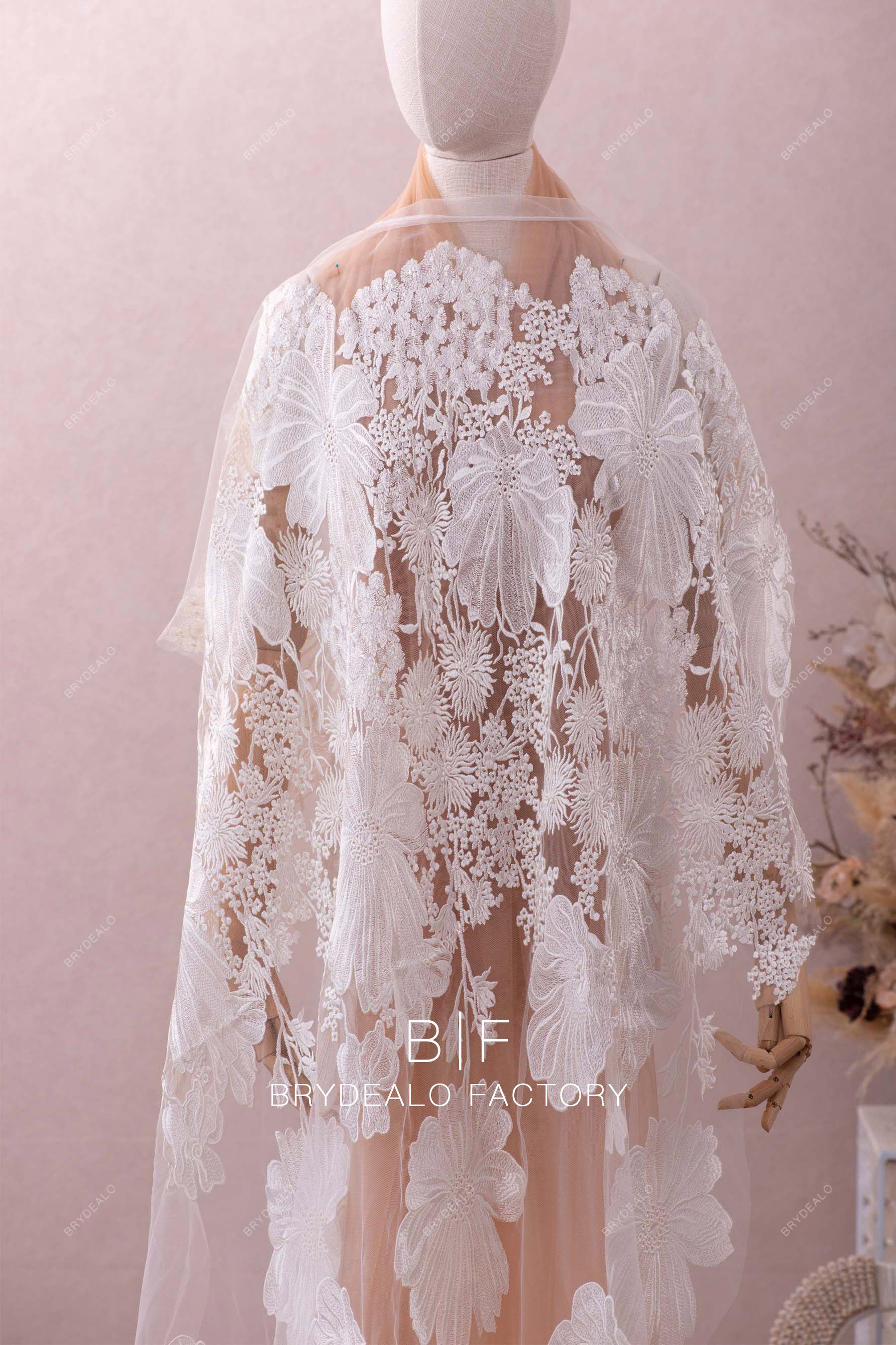 embroidery big flower lace