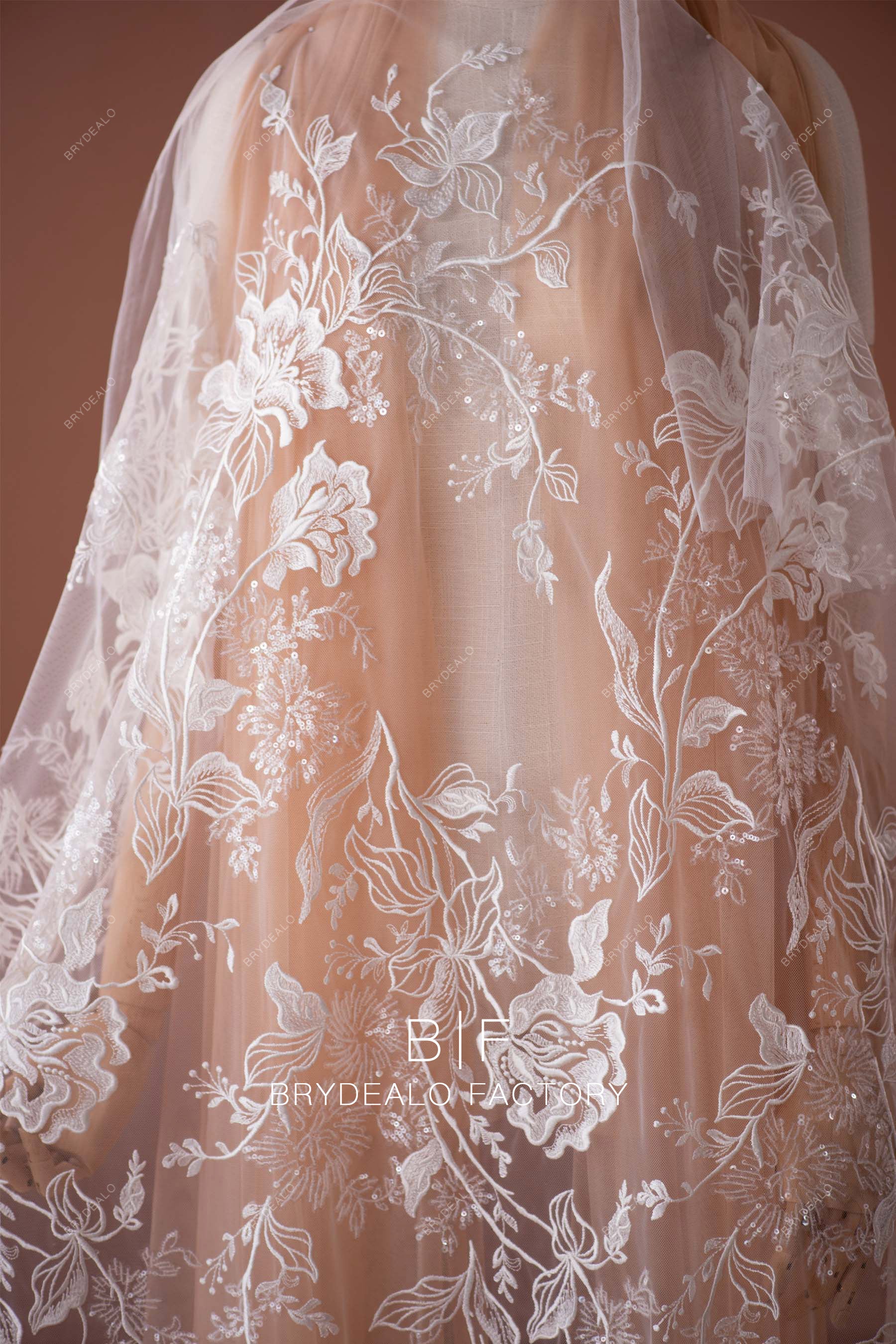 embroider flower lace fabric